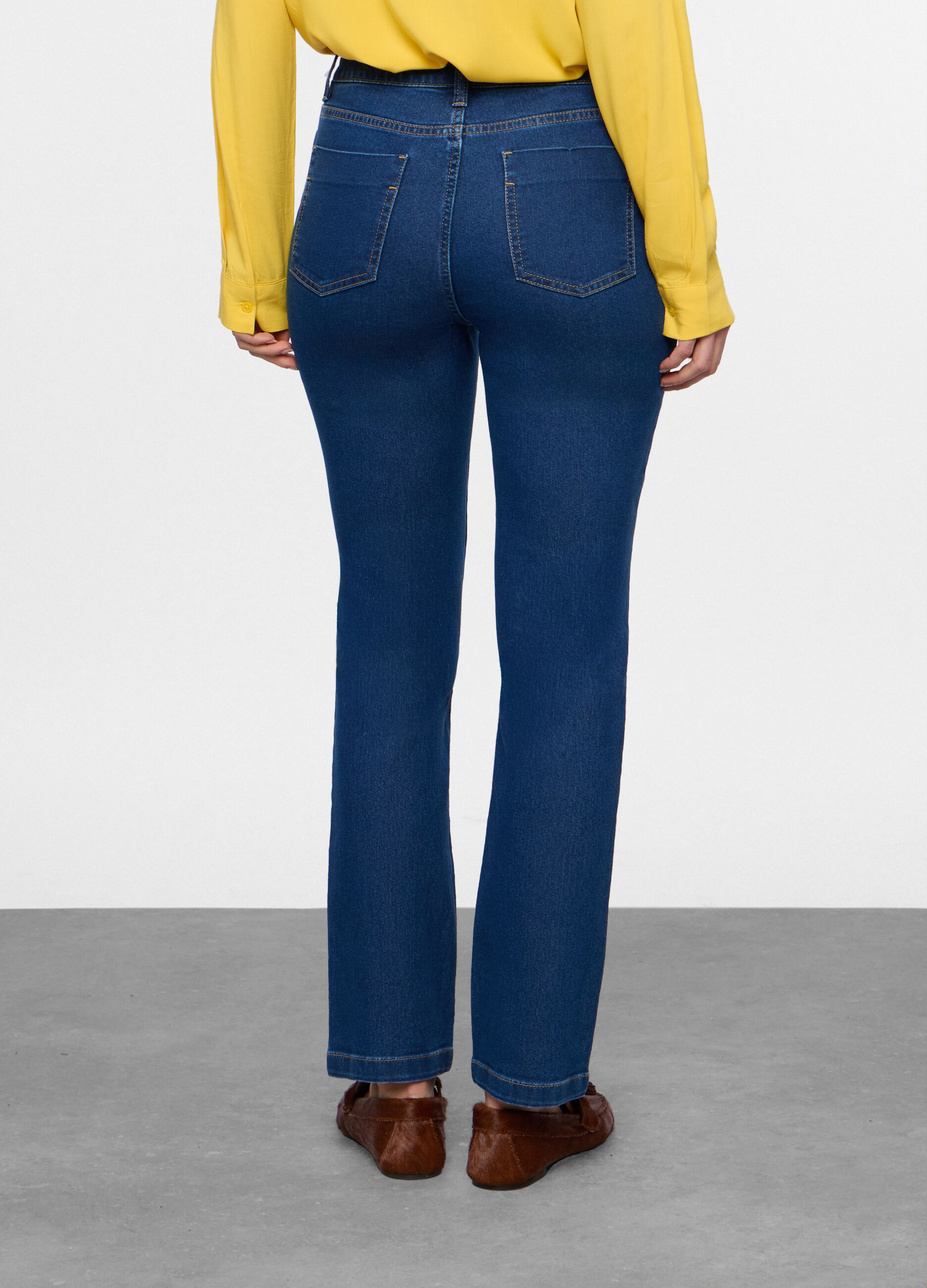 Pantaloni in denim stretch donna_1