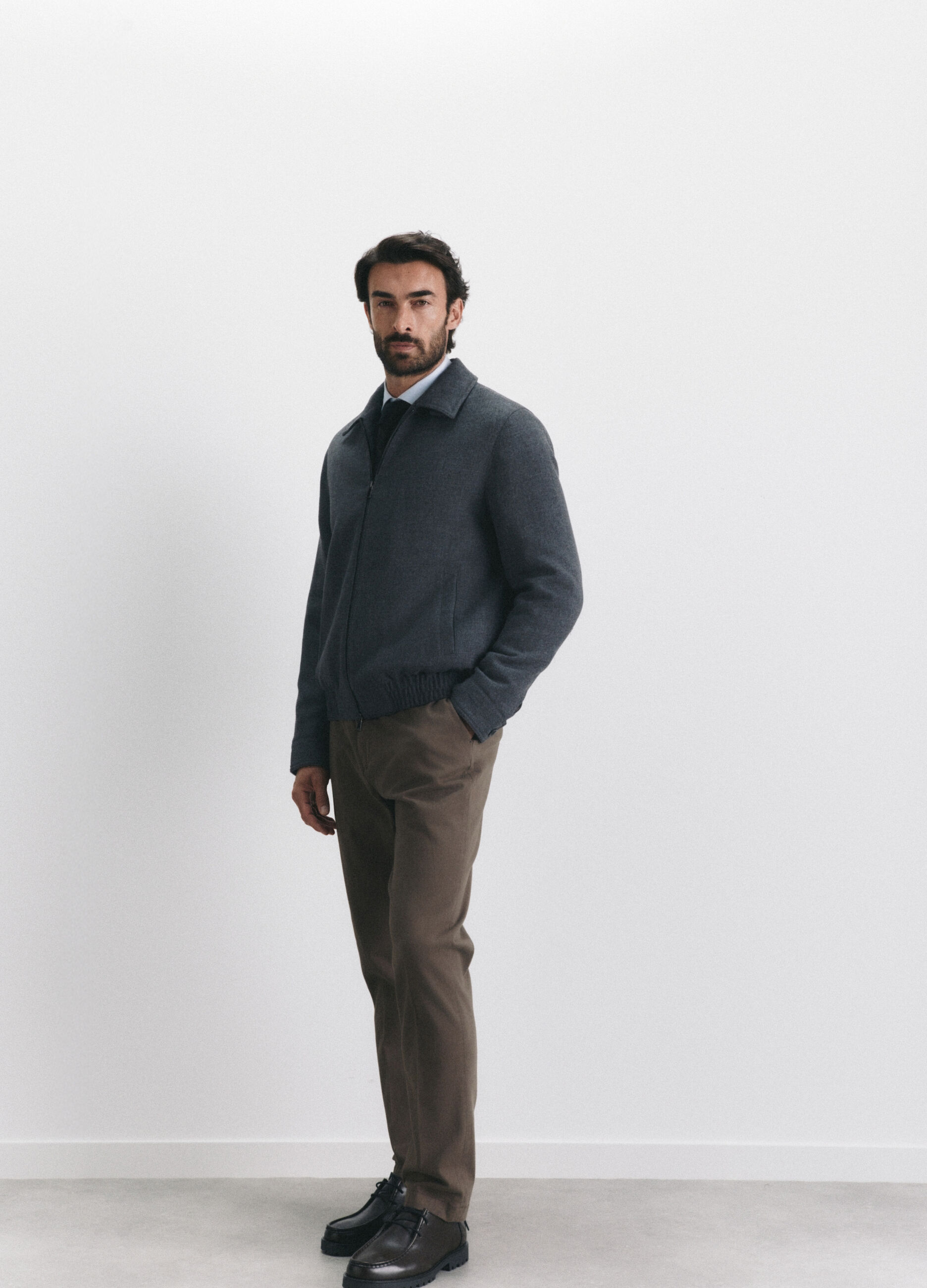 Blouson in flanella m&eacute;lange uomo_1