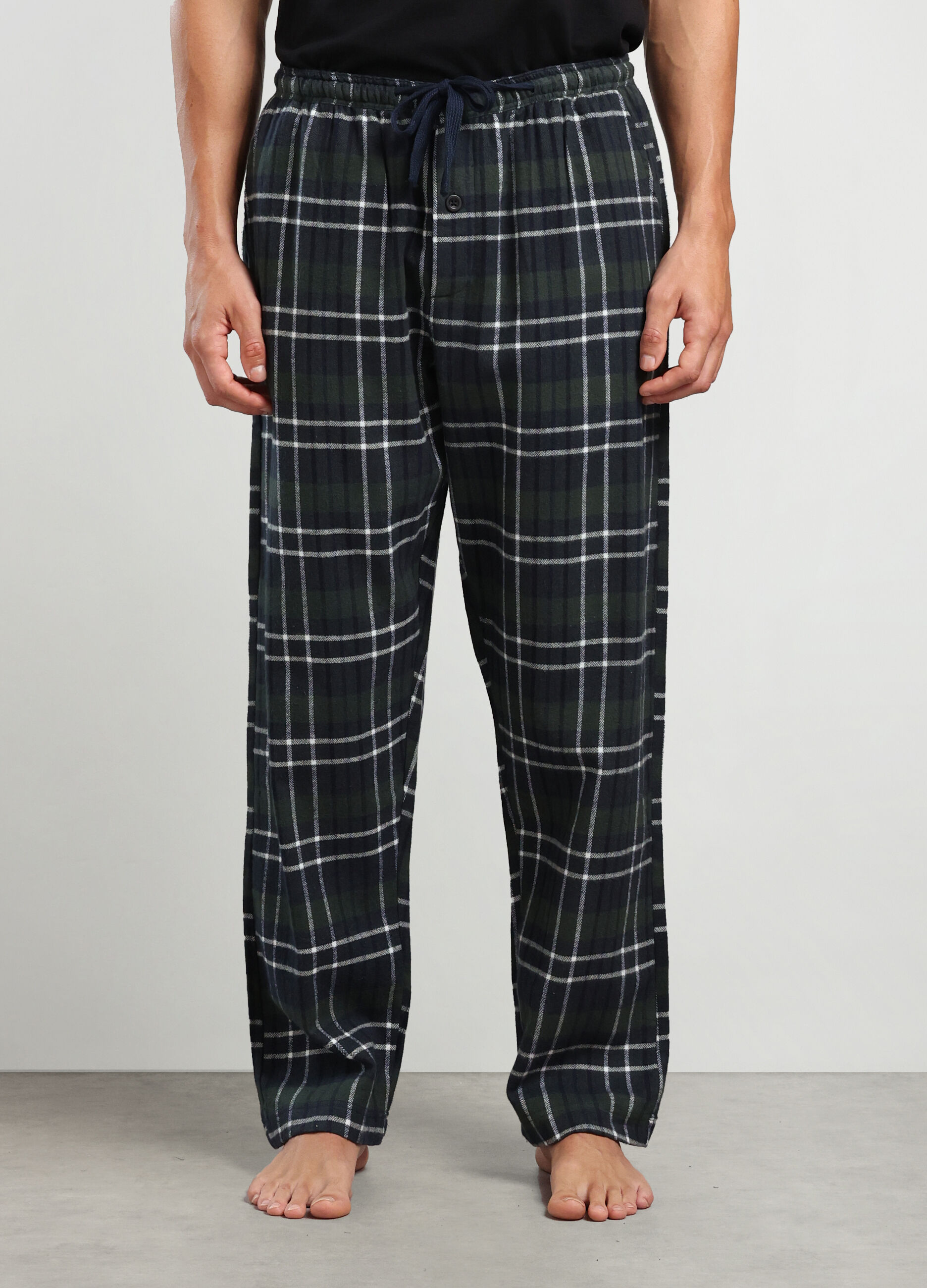 Pantaloni pigiama lunghi in flanella a quadri_0