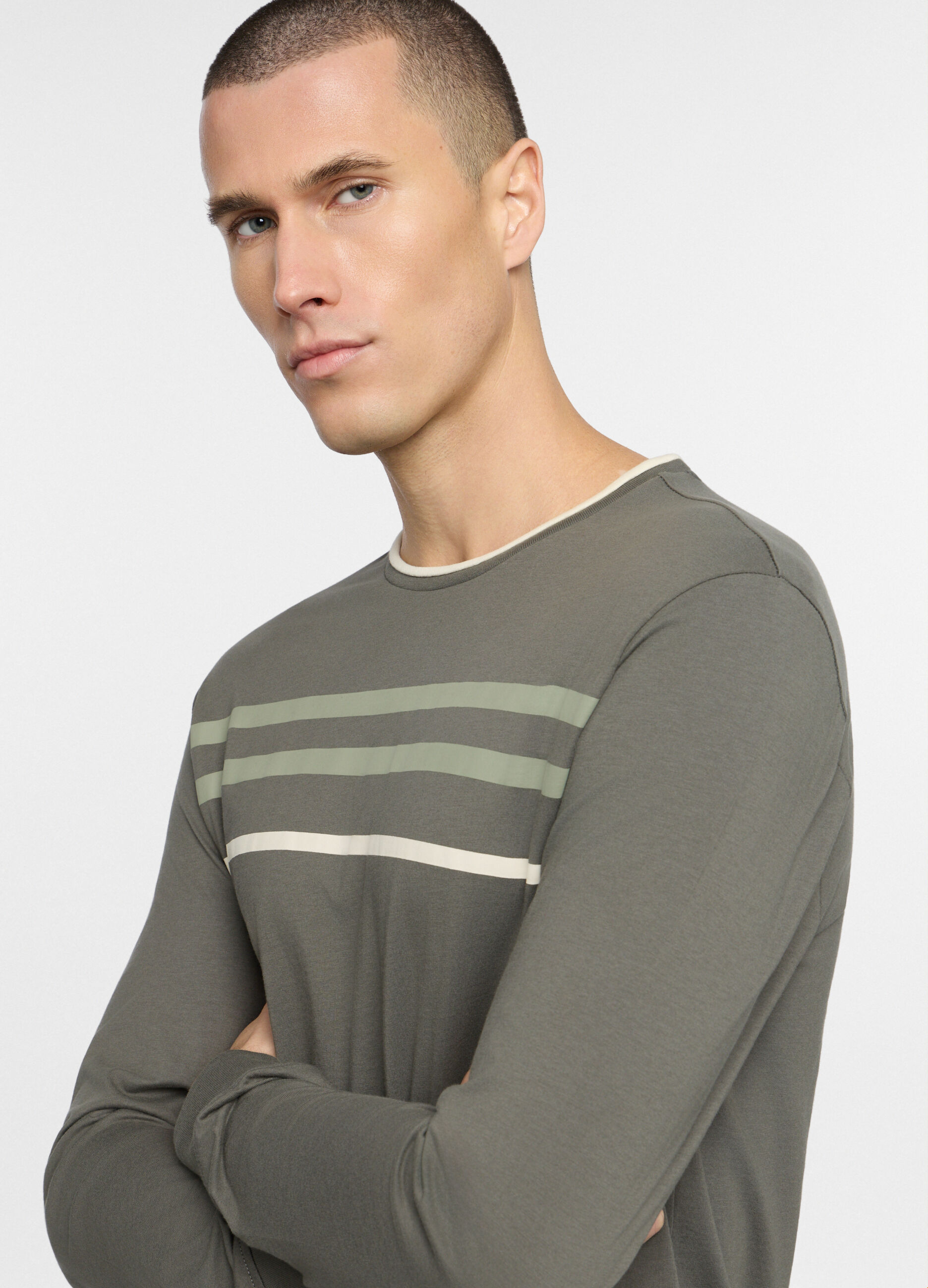 Pigiama lungo a girocollo in cotone uomo_2