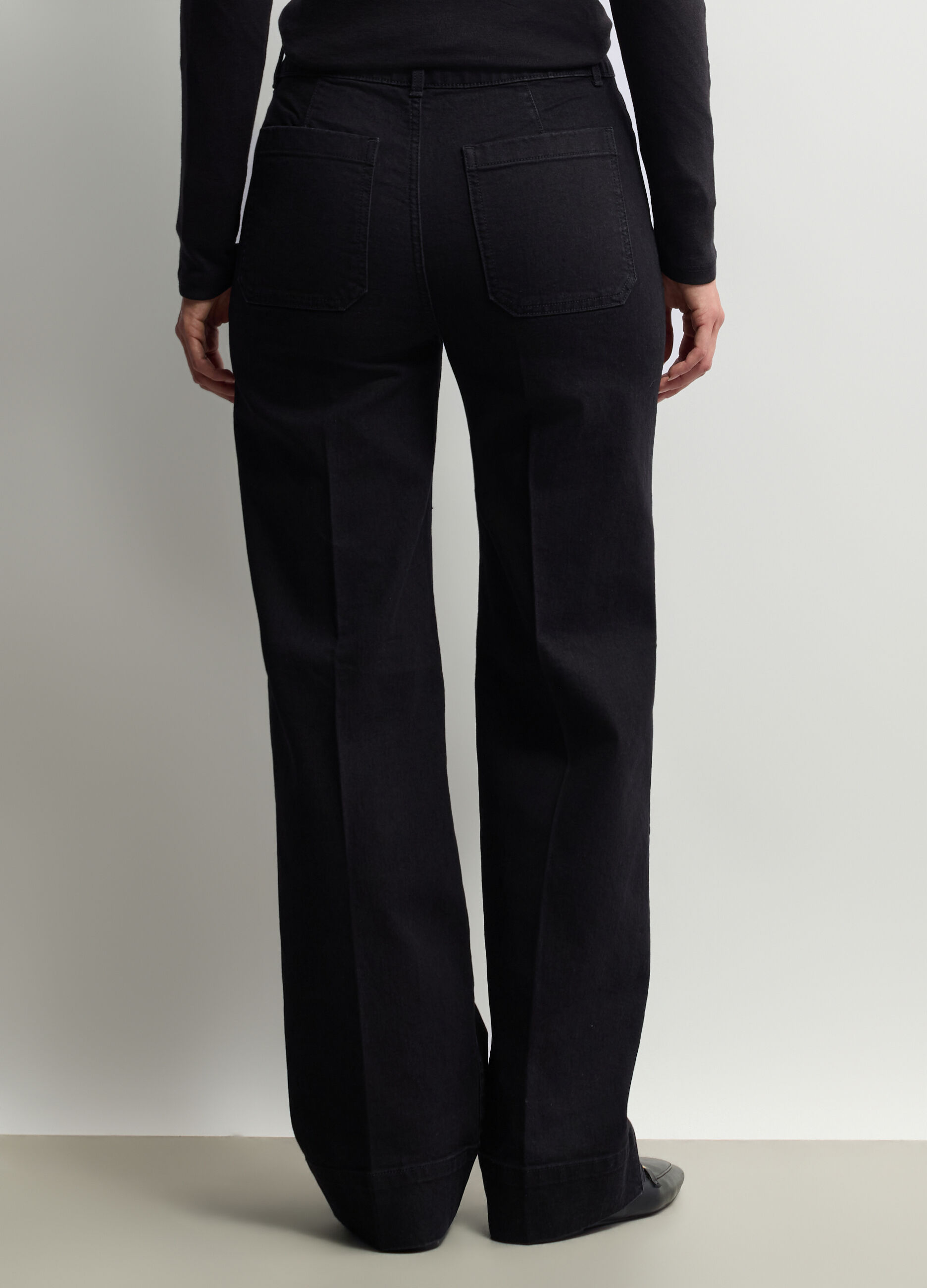 Pantaloni Straight Fit misto cotone stretch donna_2