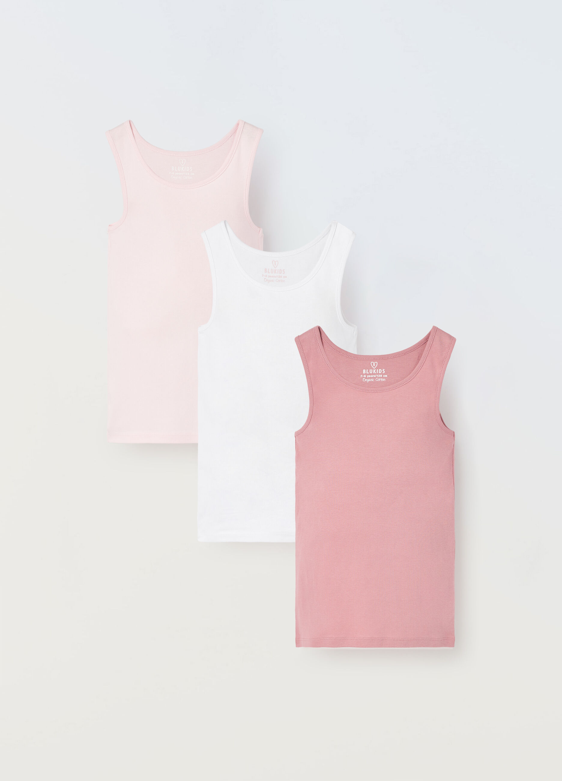 Pack 3 canotte intime in puro cotone bambina_0