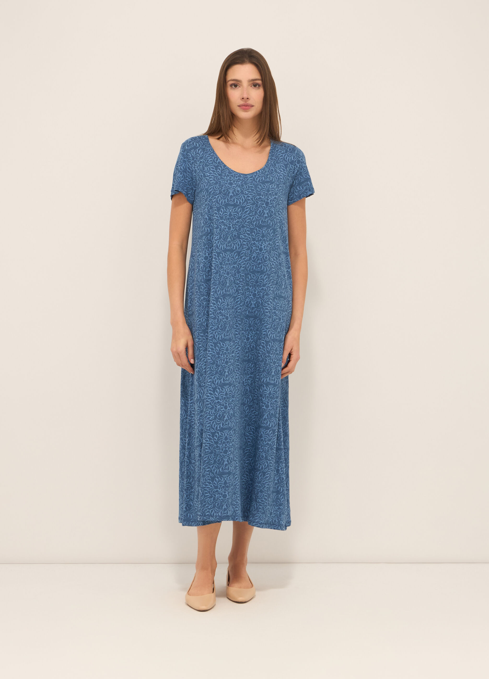 Abito lungo in puro cotone donna_0