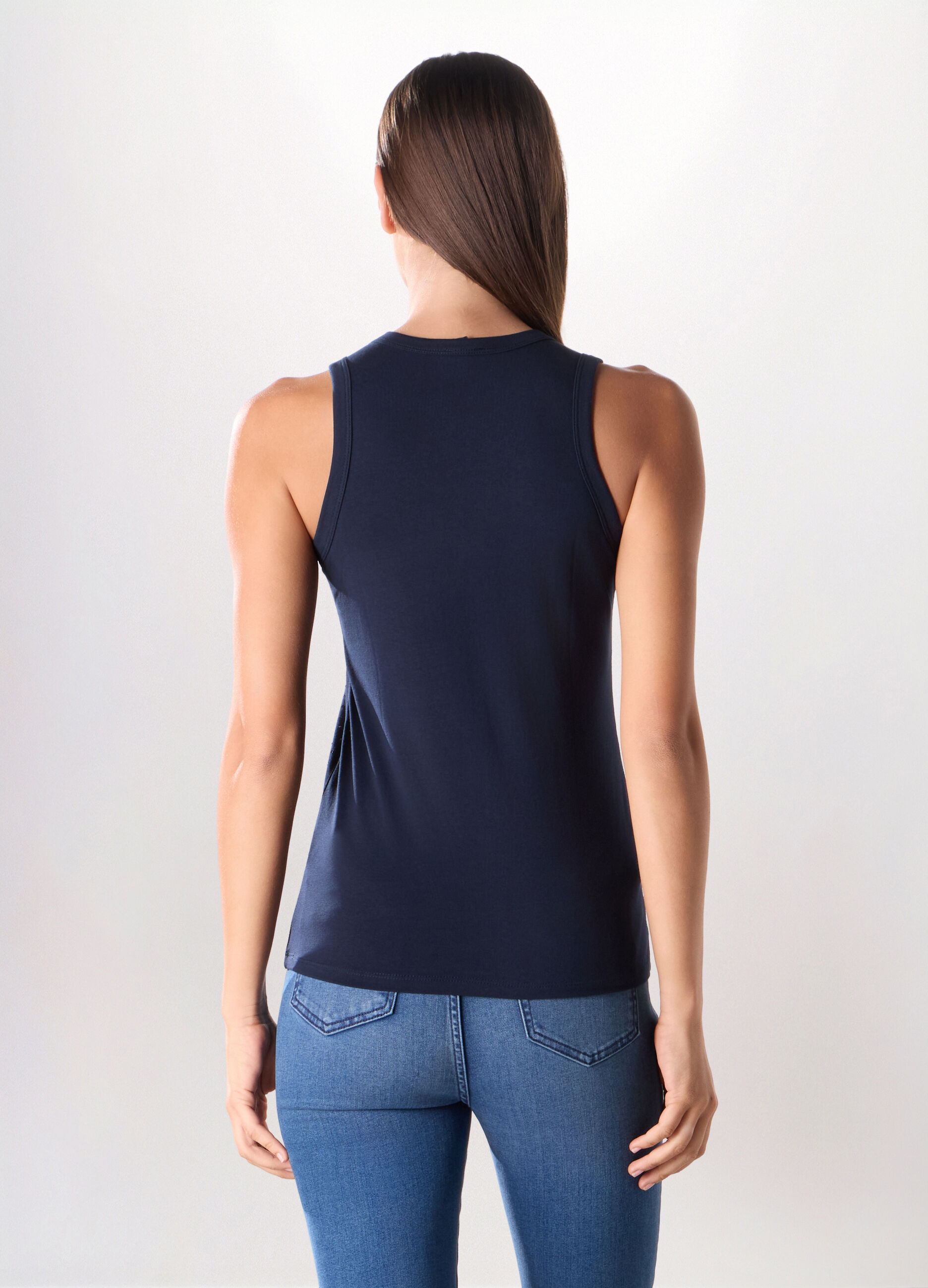 Canotta in jersey di cotone stretch donna_1