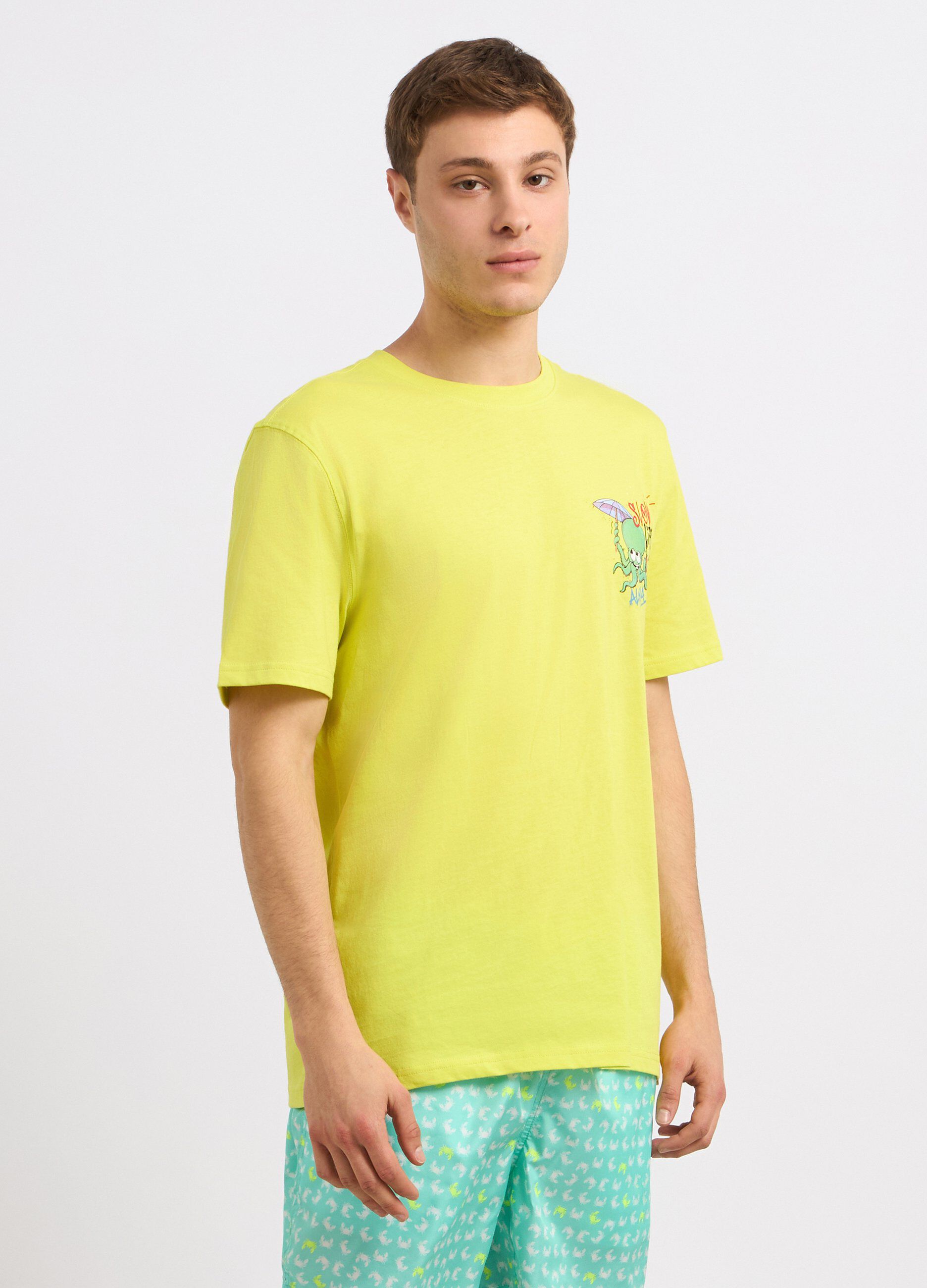 T-shirt in puro cotone con stampa uomo_0