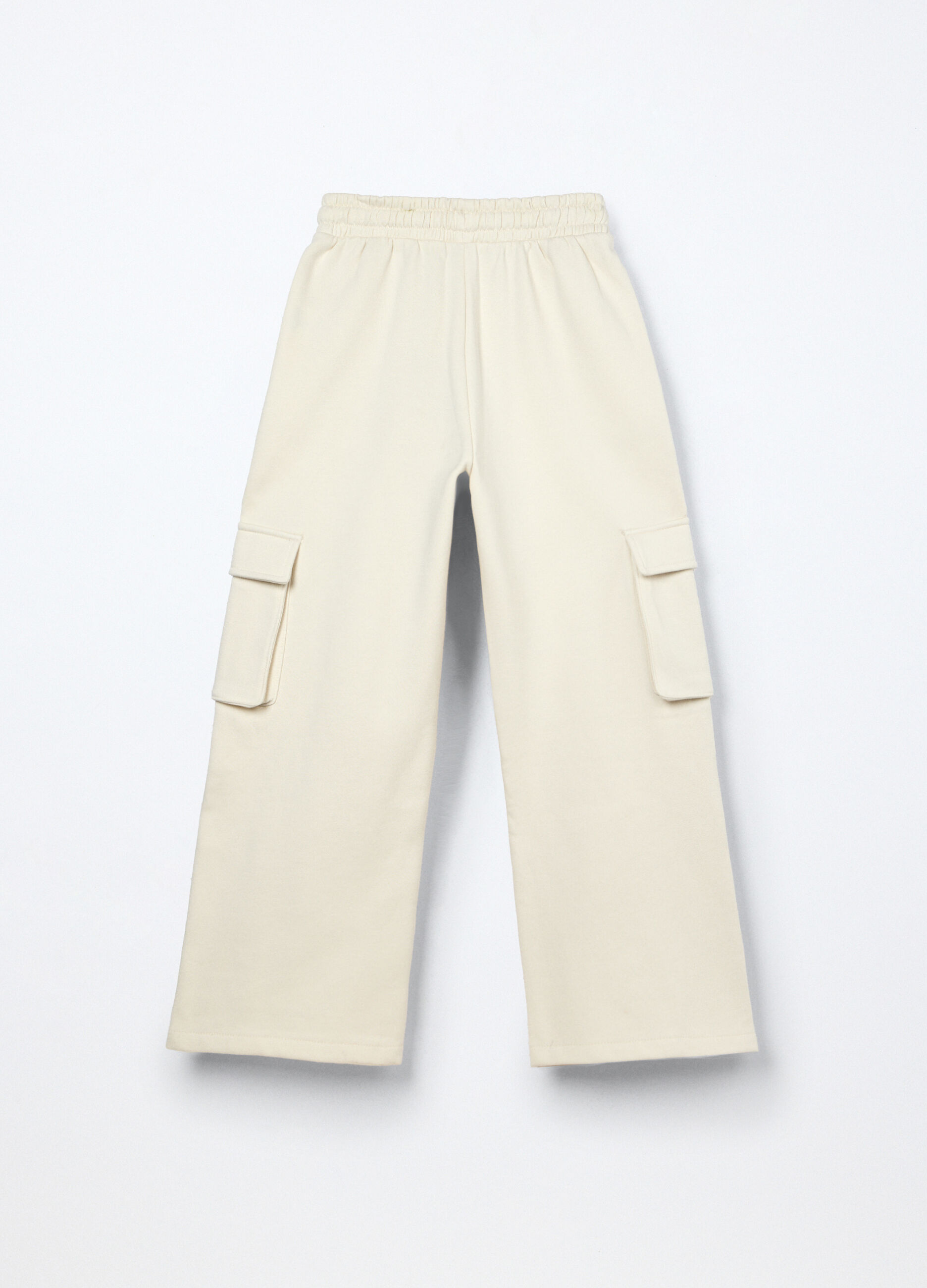 Pantaloni cargo in misto cotone fleece ragazza_1