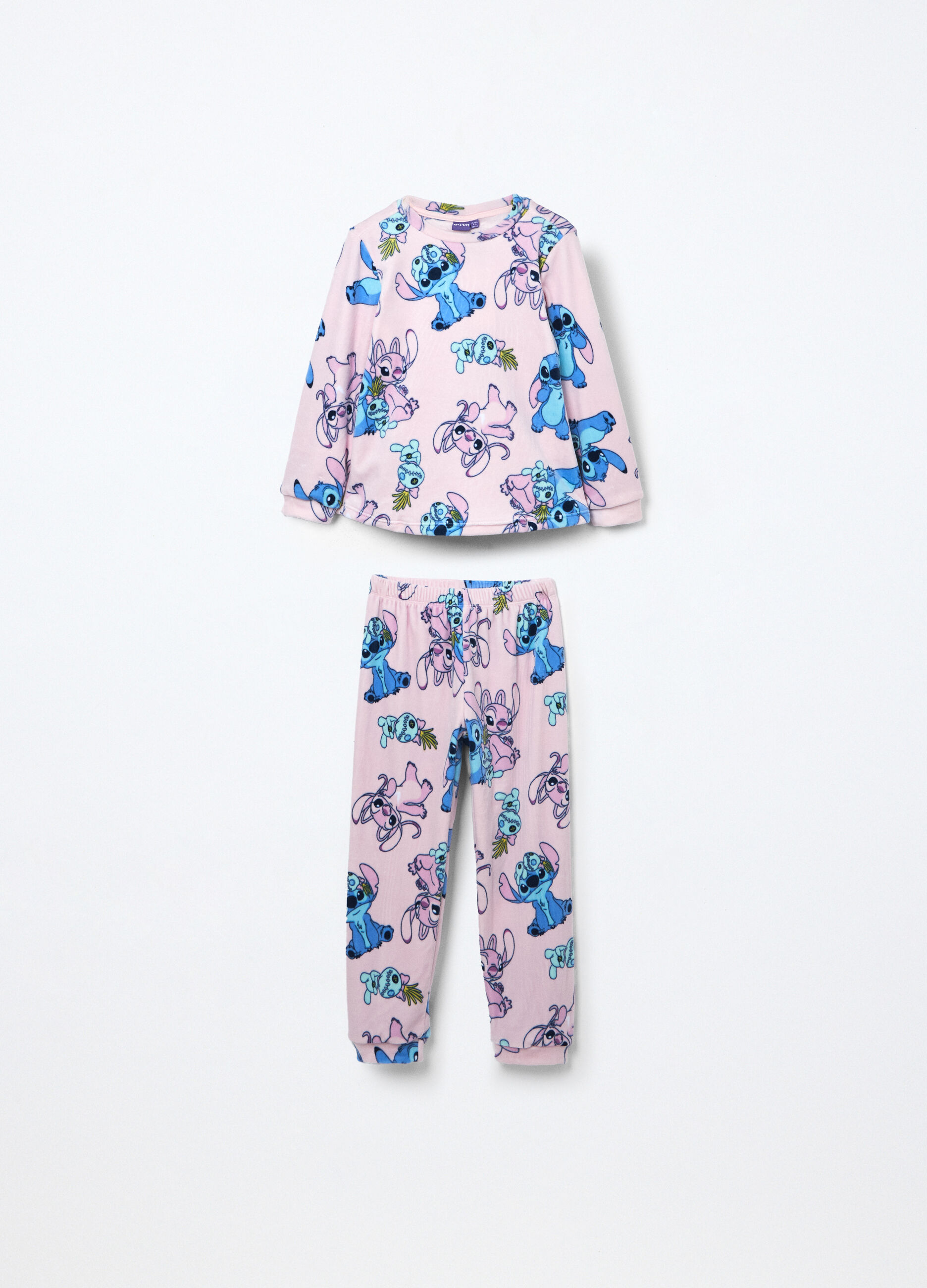 Set pigiama lungo in ciniglia bambina_0