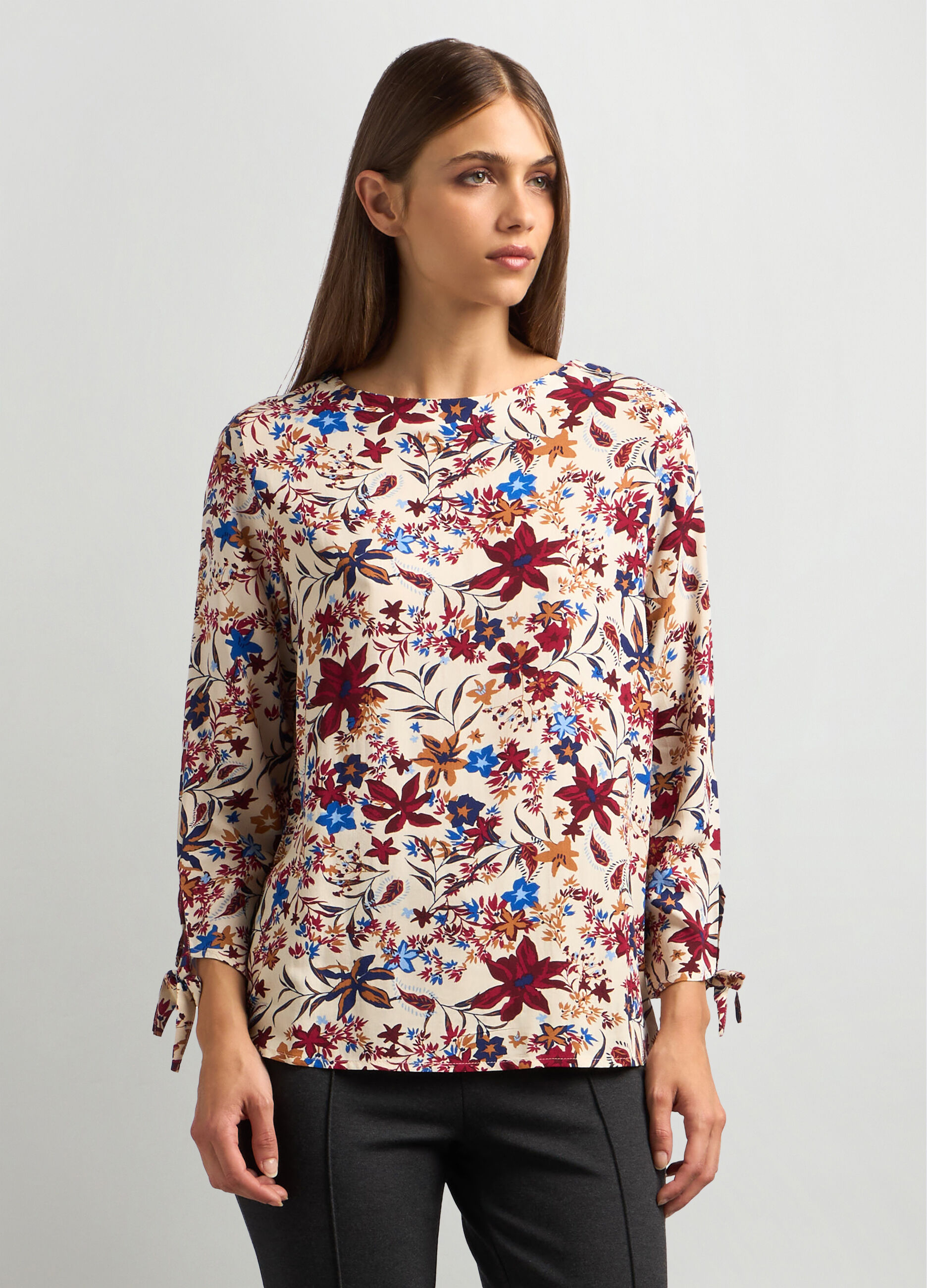 Blusa in pura viscosa con stampa donna_0