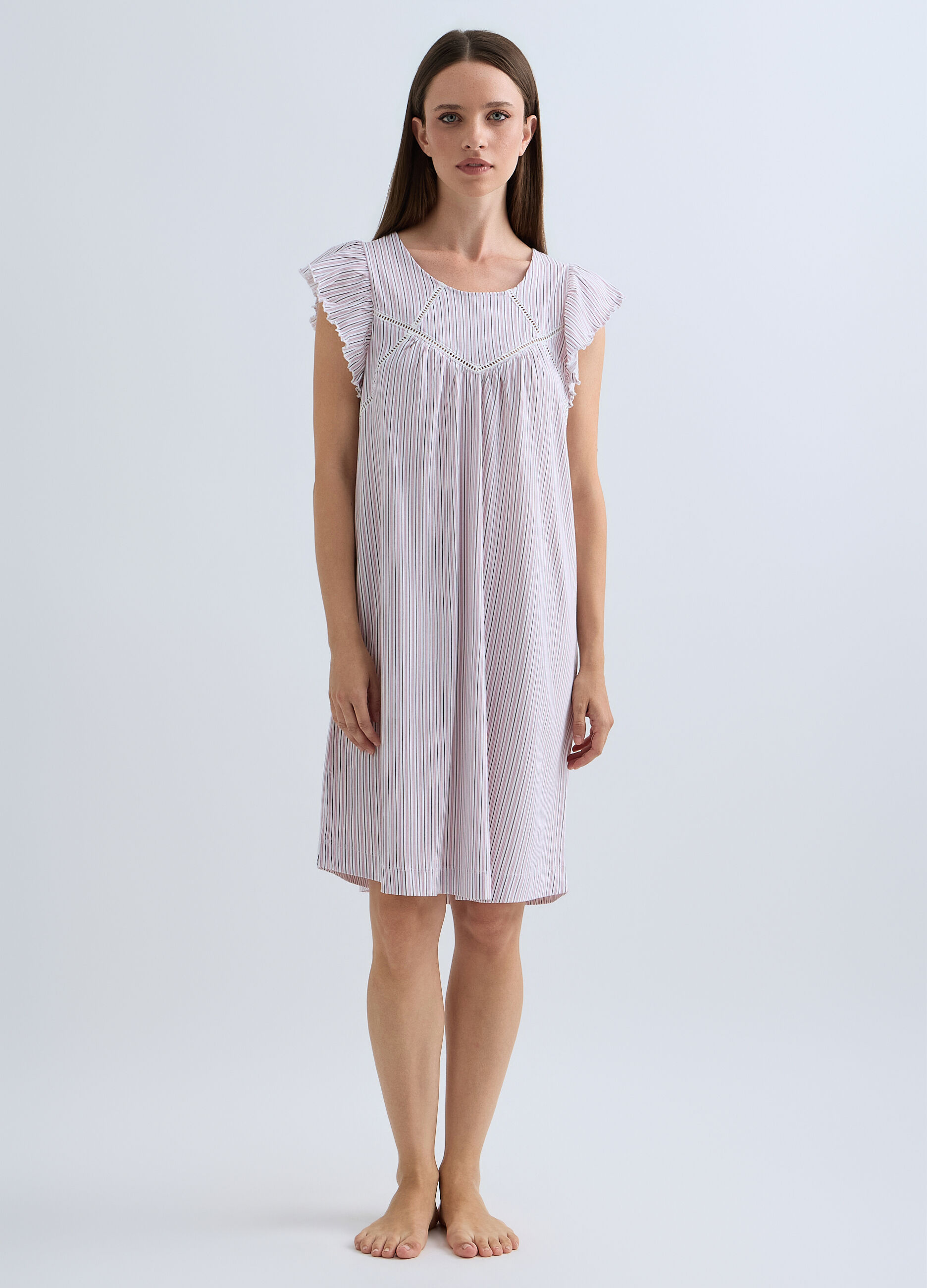 Camicia da notte in jersey di puro cotone donna_0