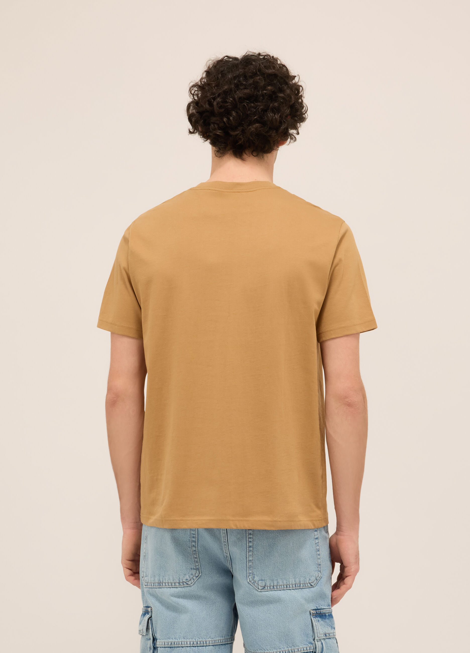 T-shirt girocollo in puro cotone con stampa uomo_1