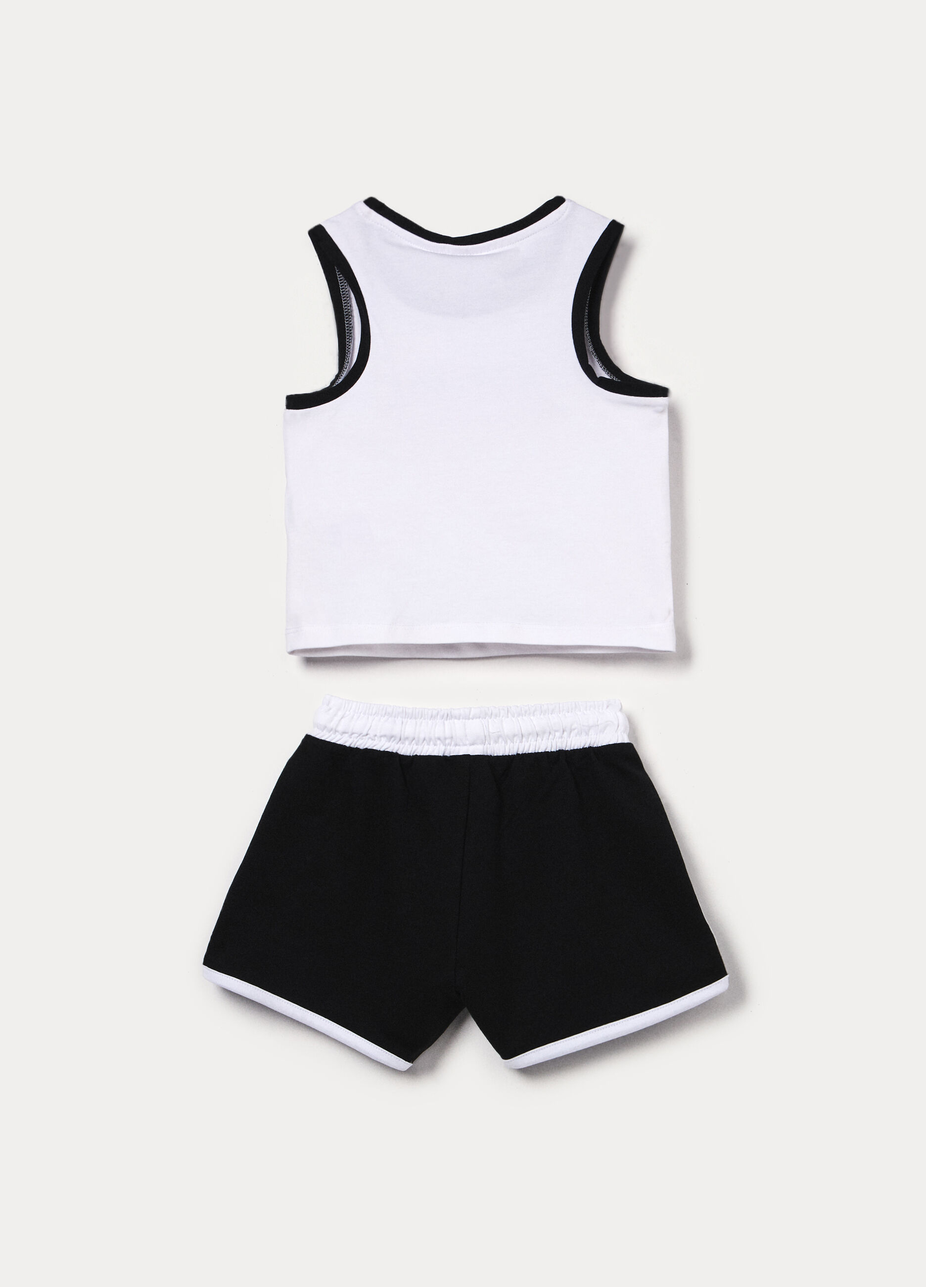 Jogging set in jersey di cotone stretch bambina_1