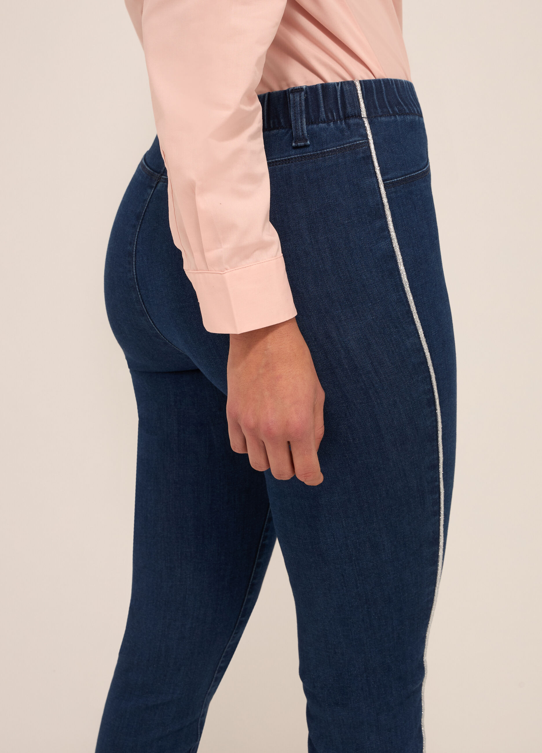 Jeggings in stretch denim di misto cotone donna_2