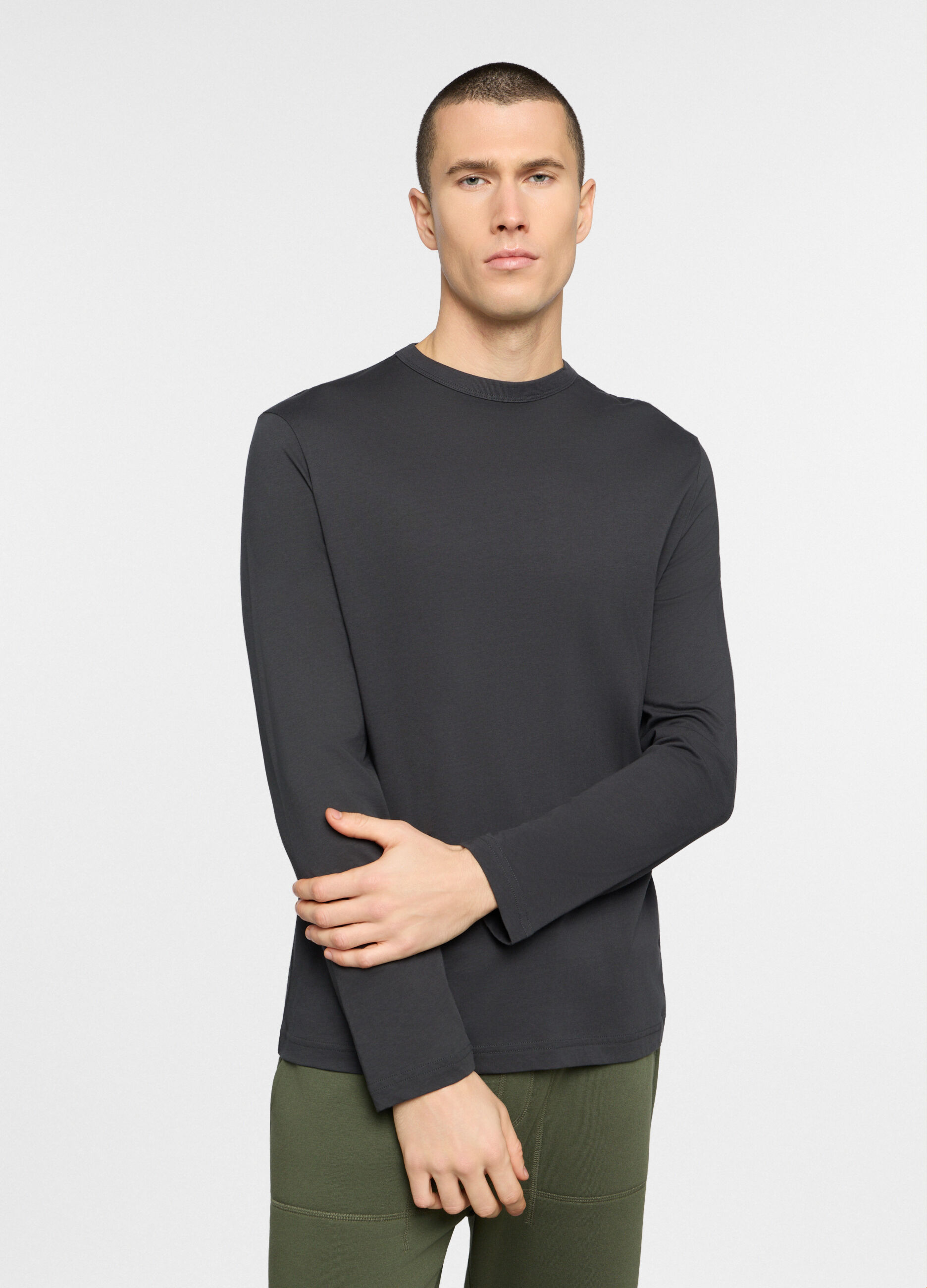 Maglietta a maniche lunghe in cotone uomo_0