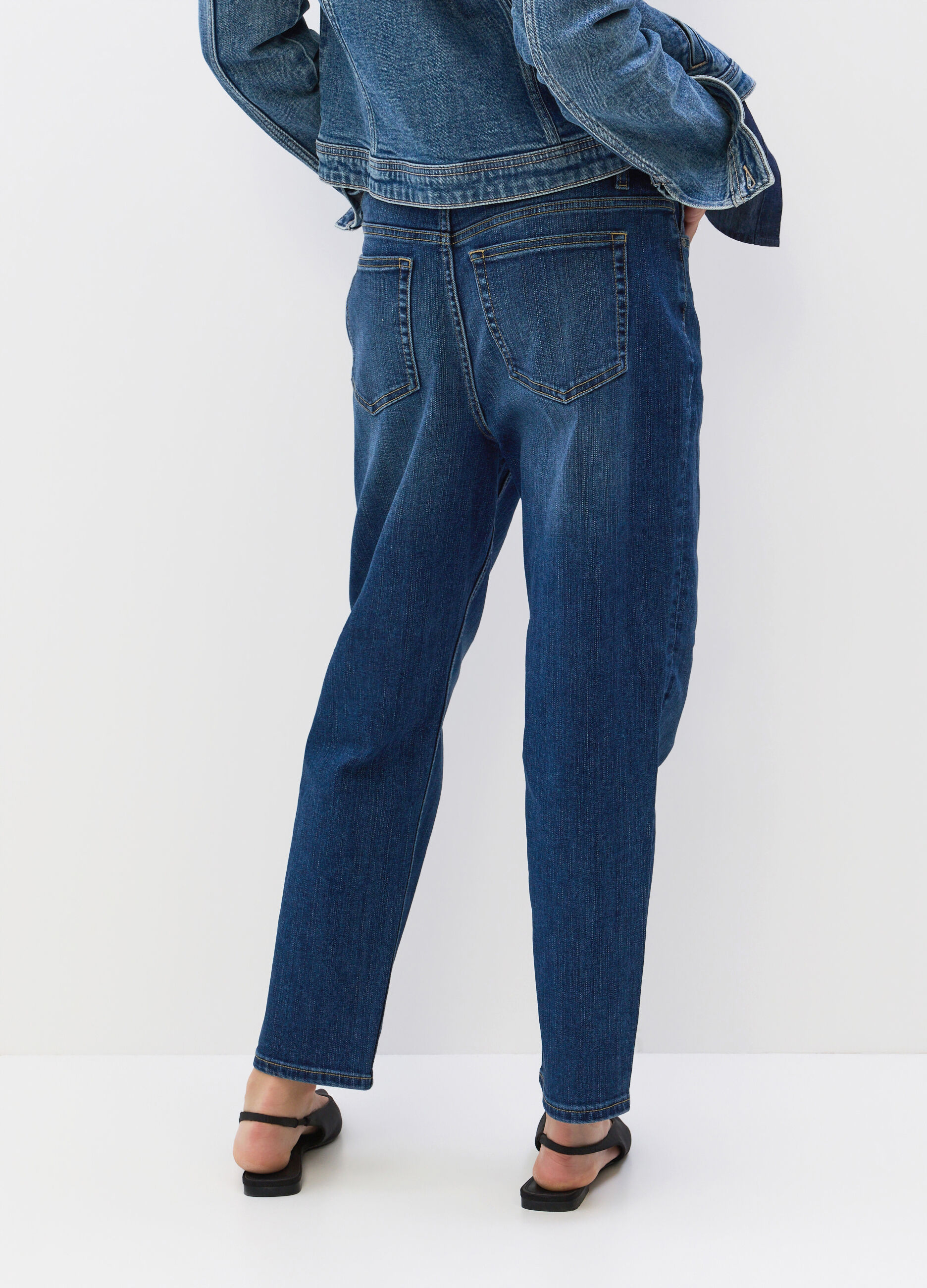 Pantaloni Fit Regular in denim stretch donna_1