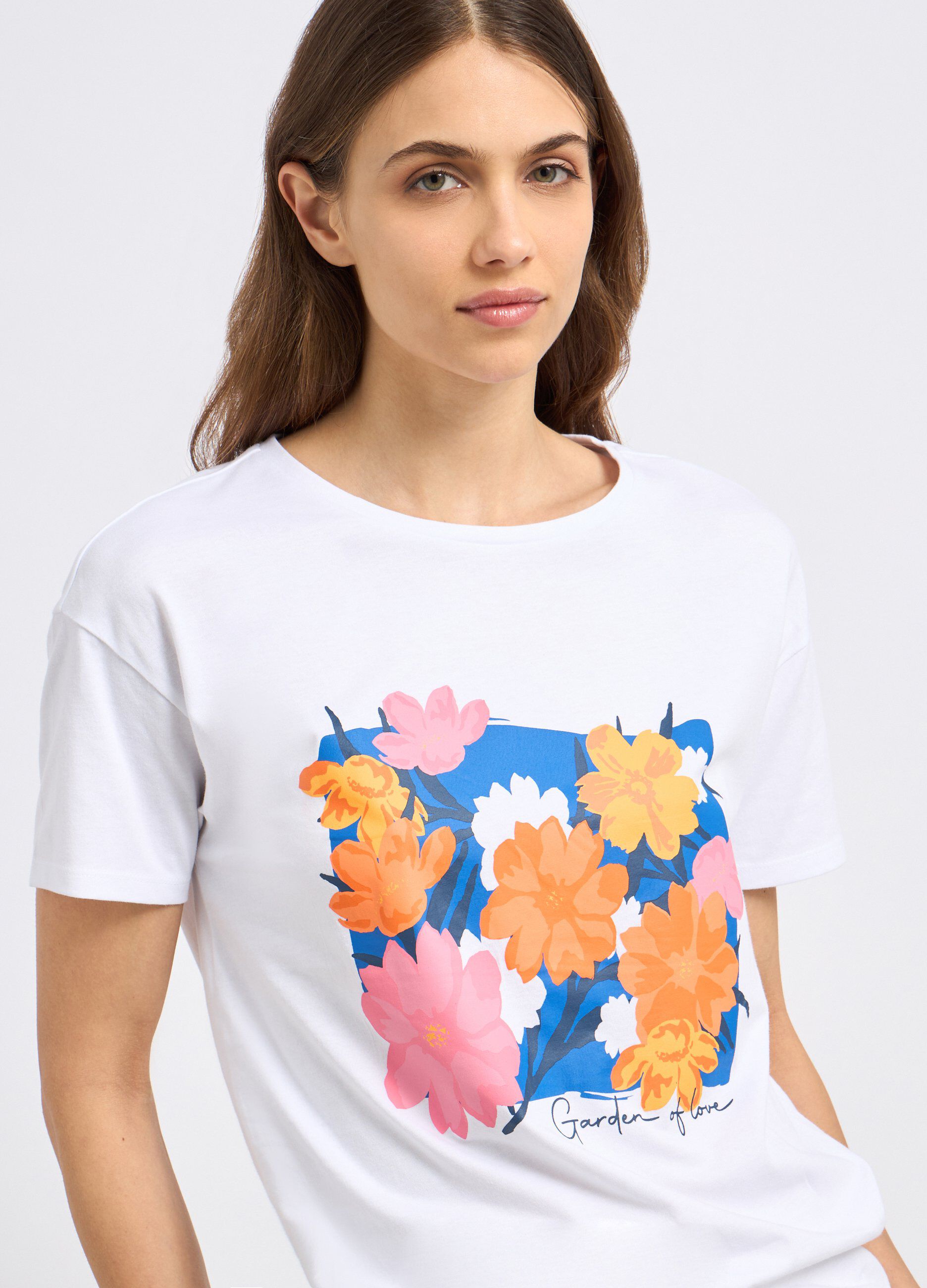 T-shirt in puro cotone con stampa donna_2