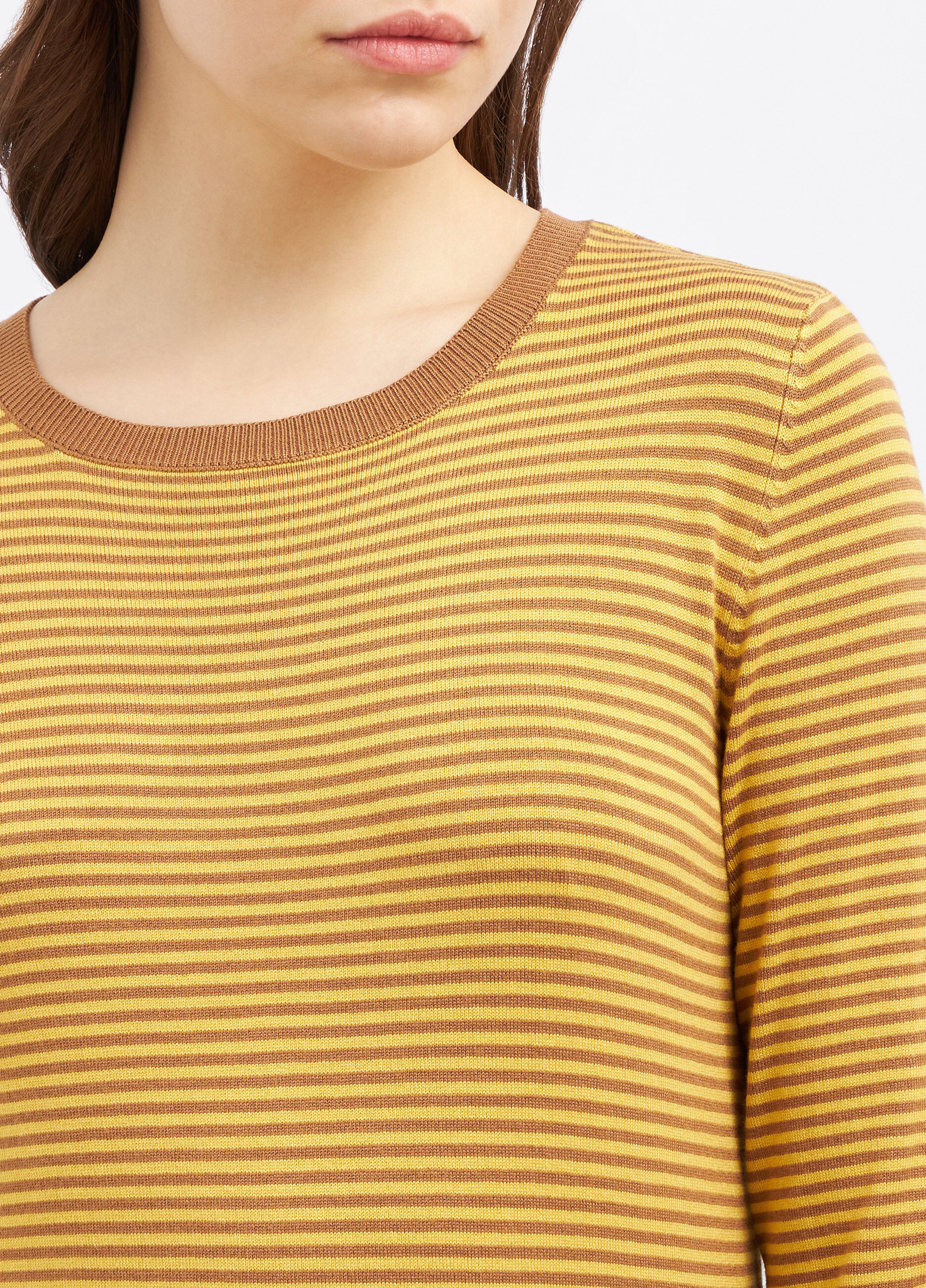 Pullover rigato in misto viscosa donna_2