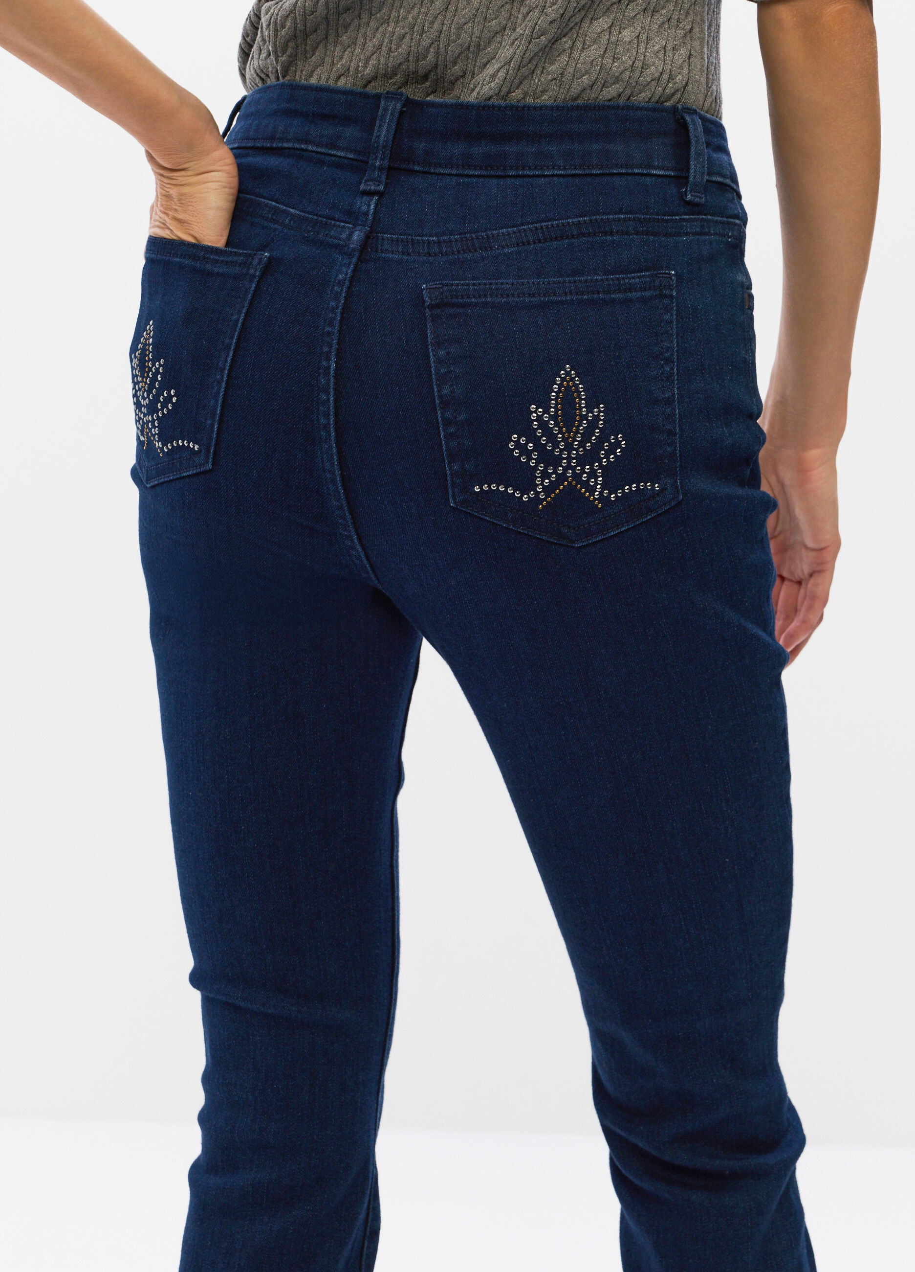 Pantaloni Slim Fit in denim stretch misto cotone donna_1