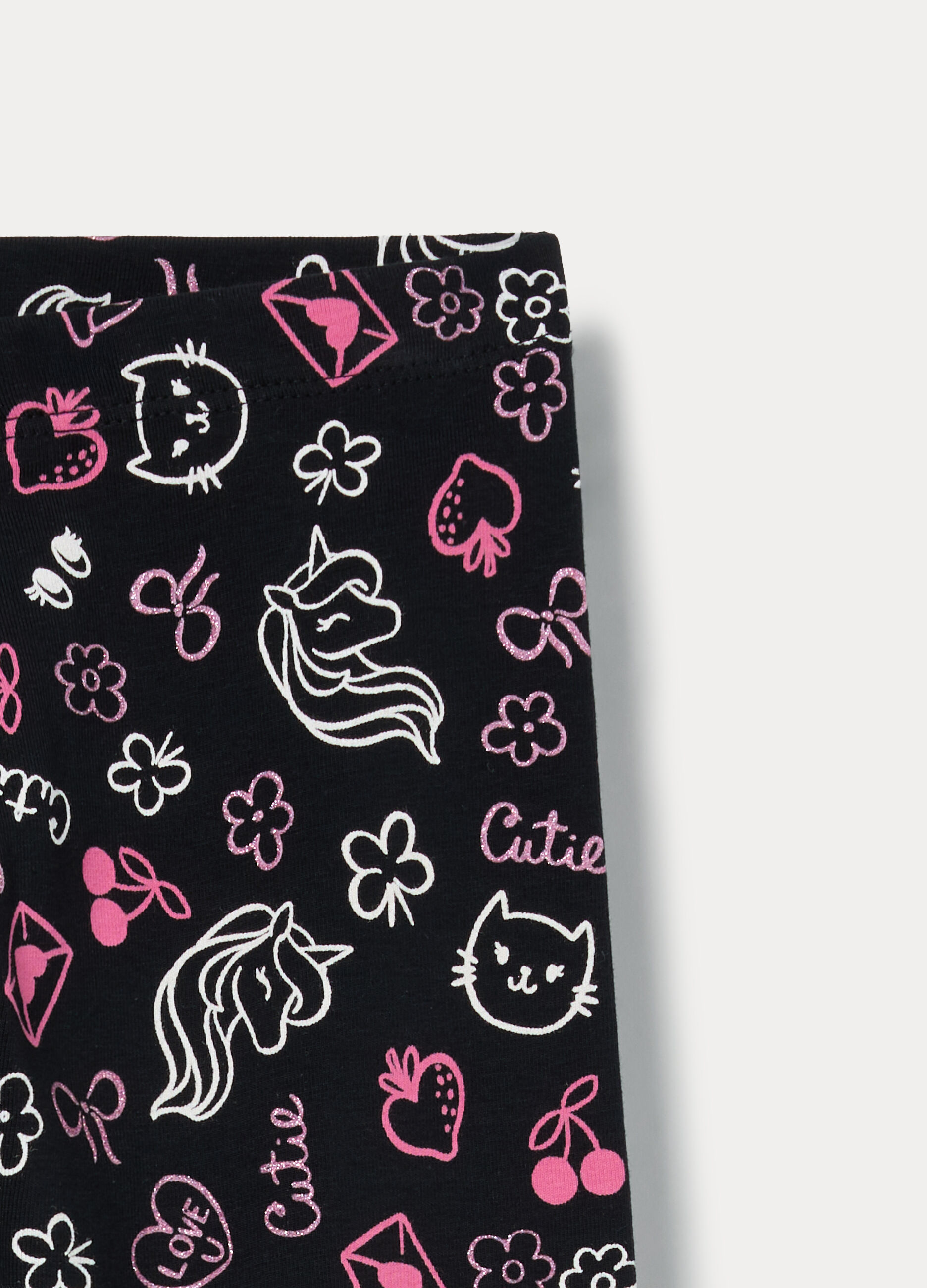 Leggings in jersey di cotone stretch bambina_2