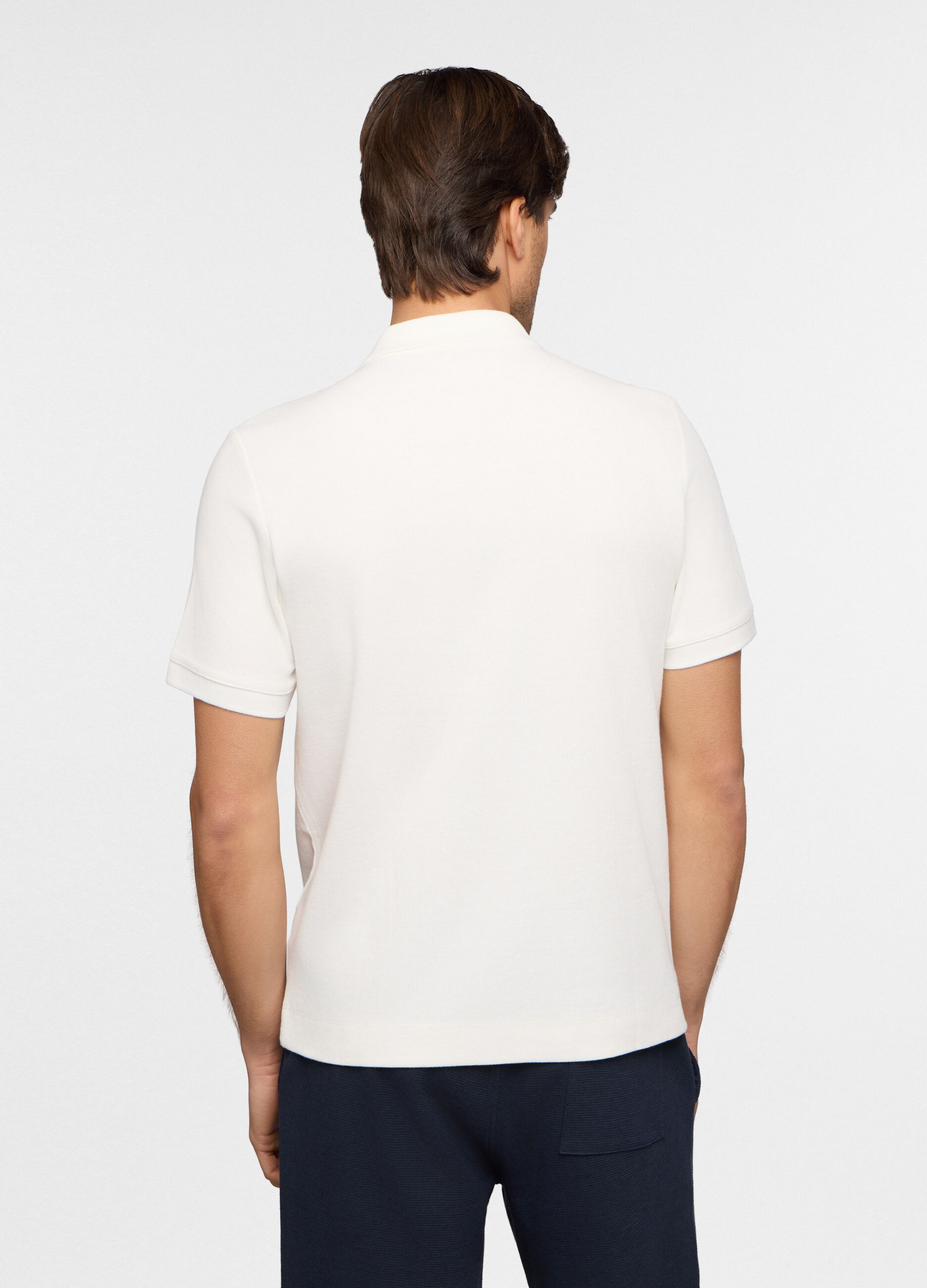 Polo maniche corte in cotone waffle uomo_1