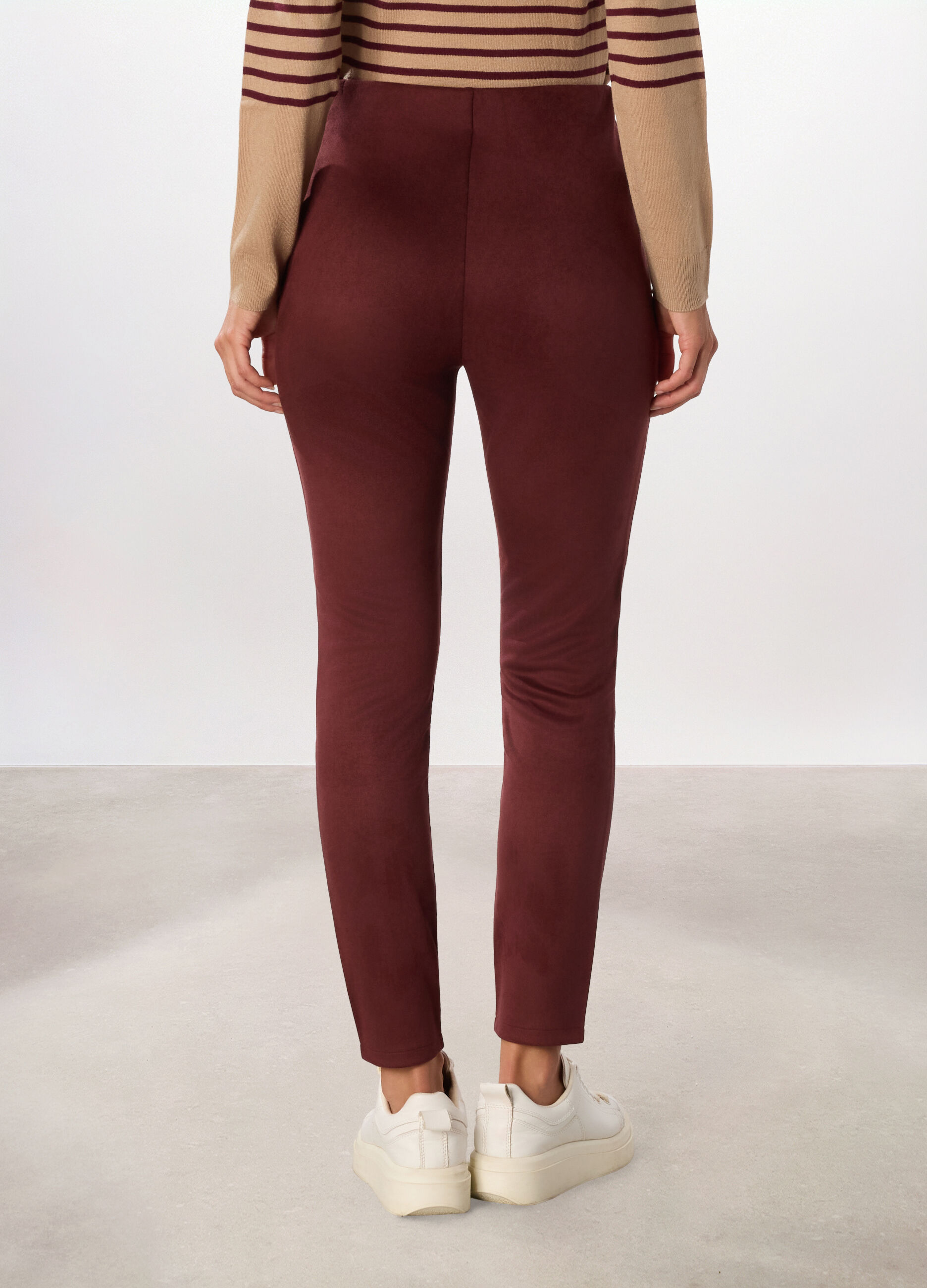 Leggings effetto scamosciato donna_1