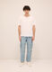 Jeans cargo in denim di puro cotone uomo_0