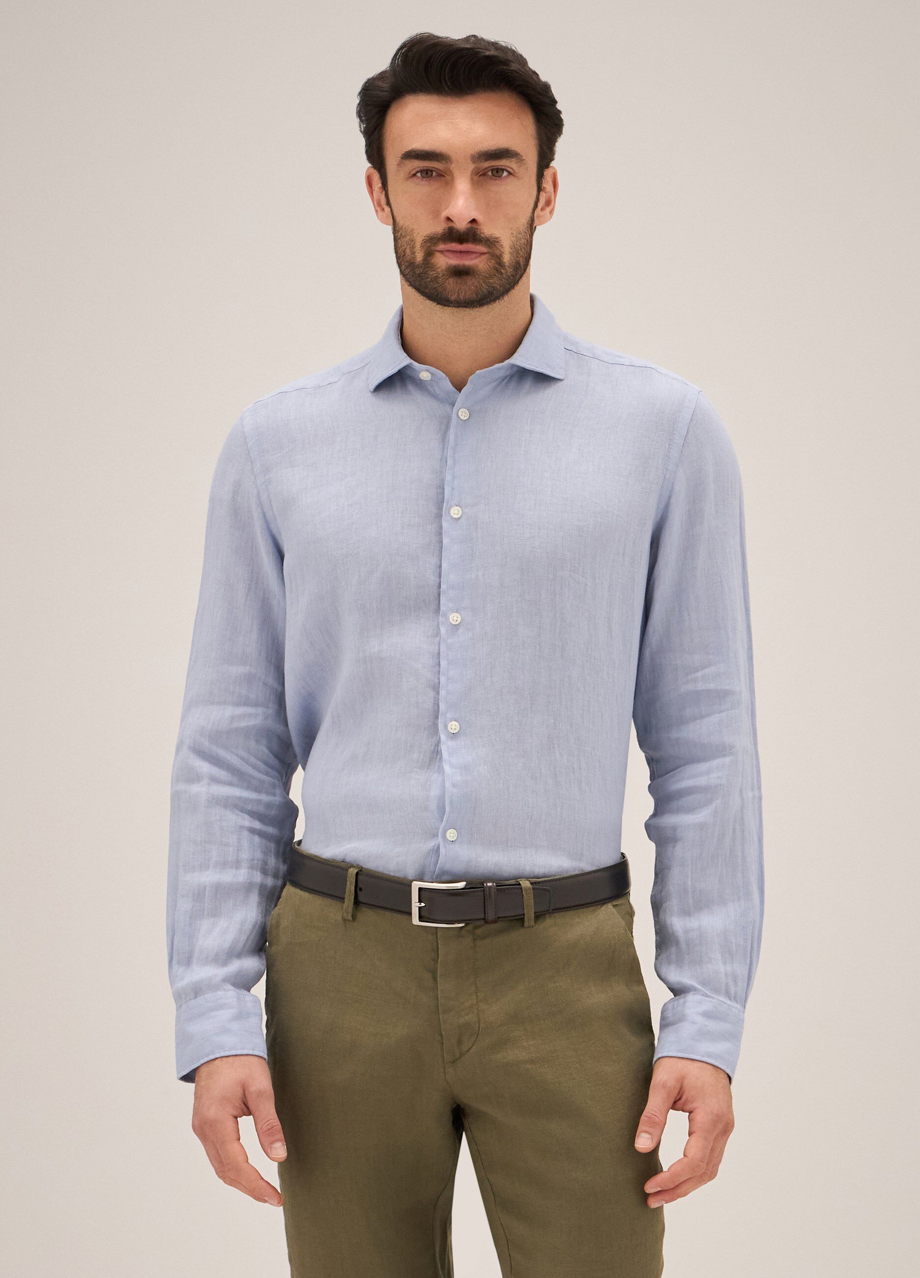 Camicia in puro lino Rumford uomo_0
