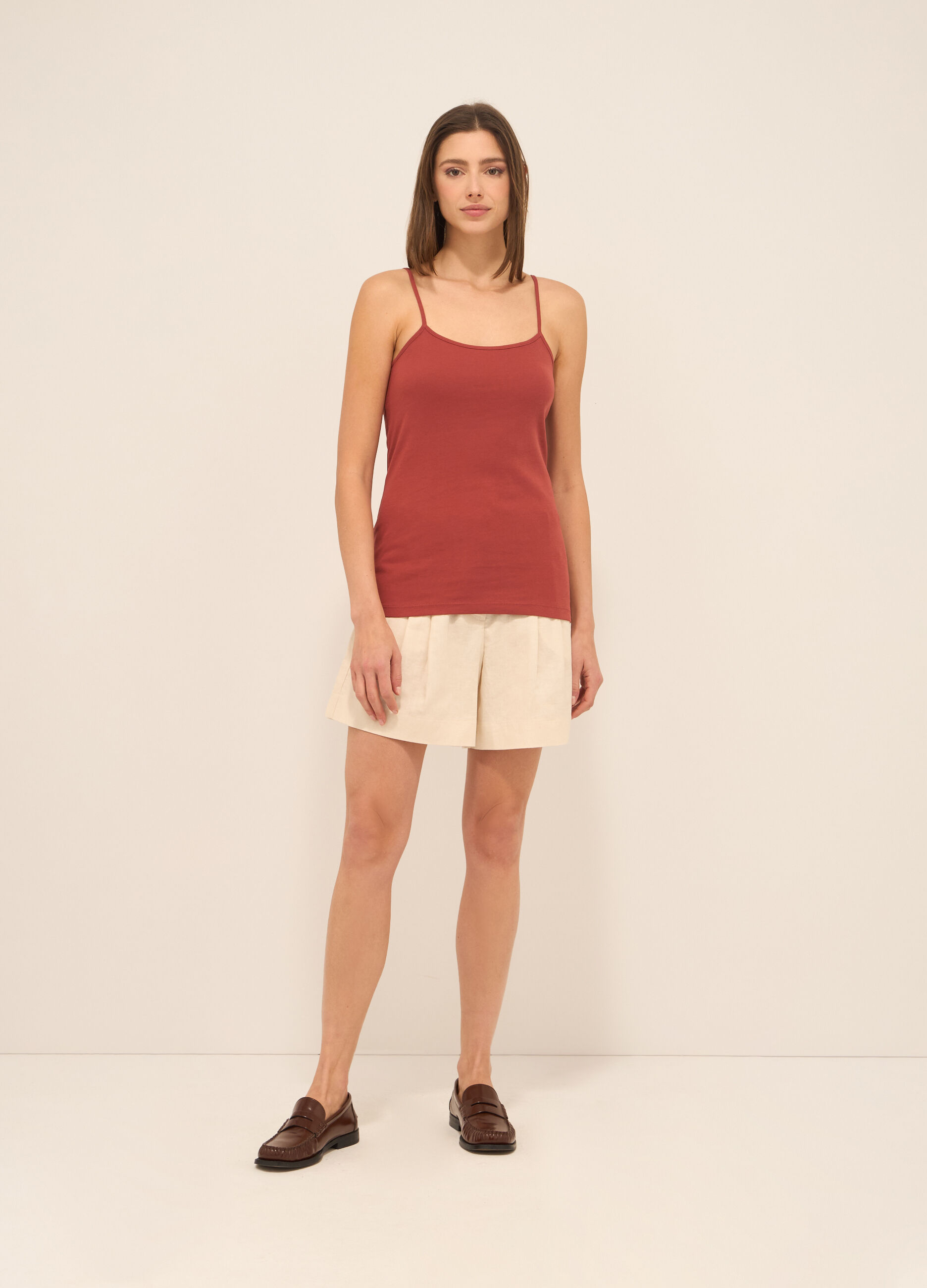 Shorts in misto lino donna _0