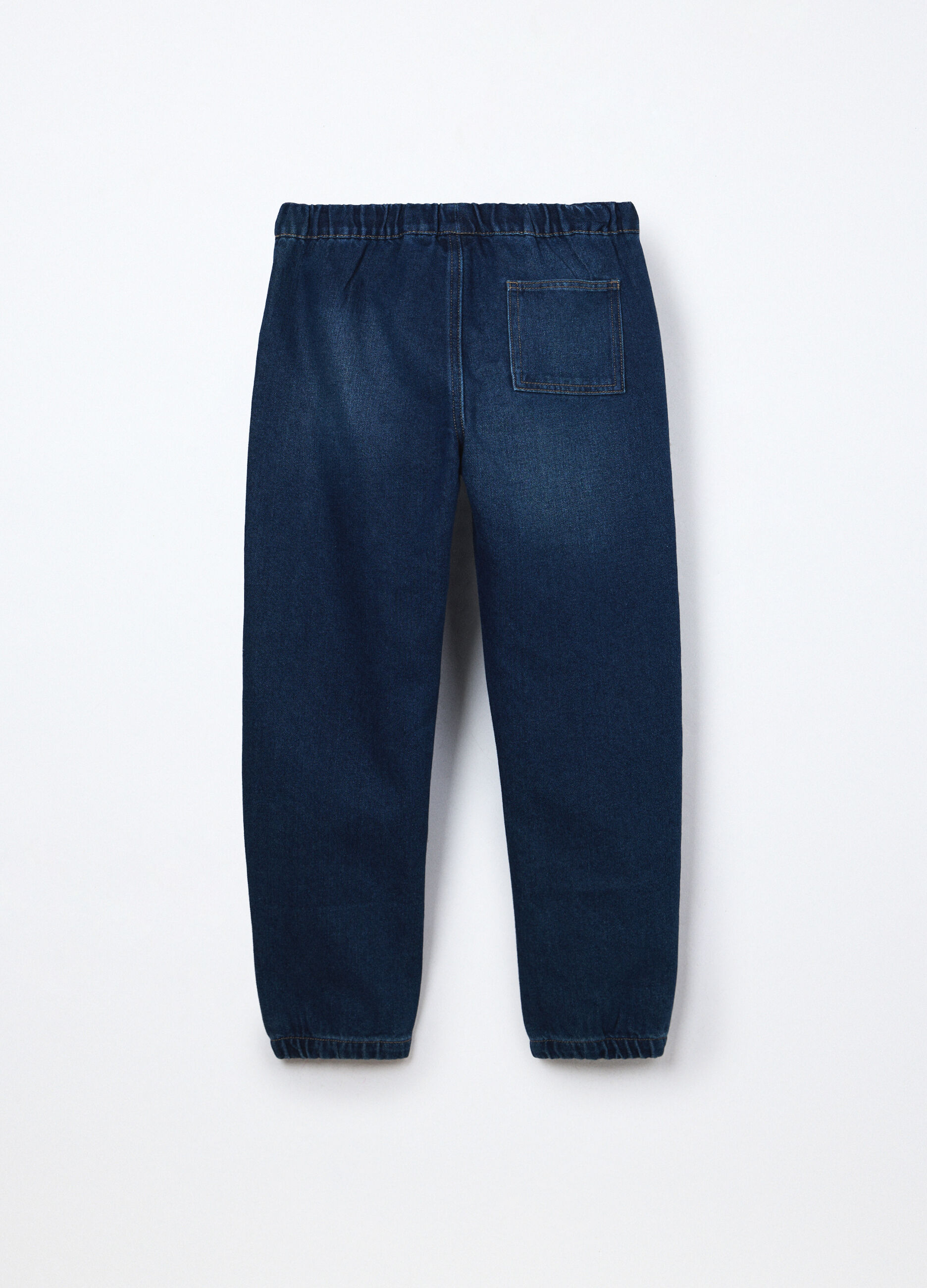 Jogger in denim misto cotone ragazzo_1