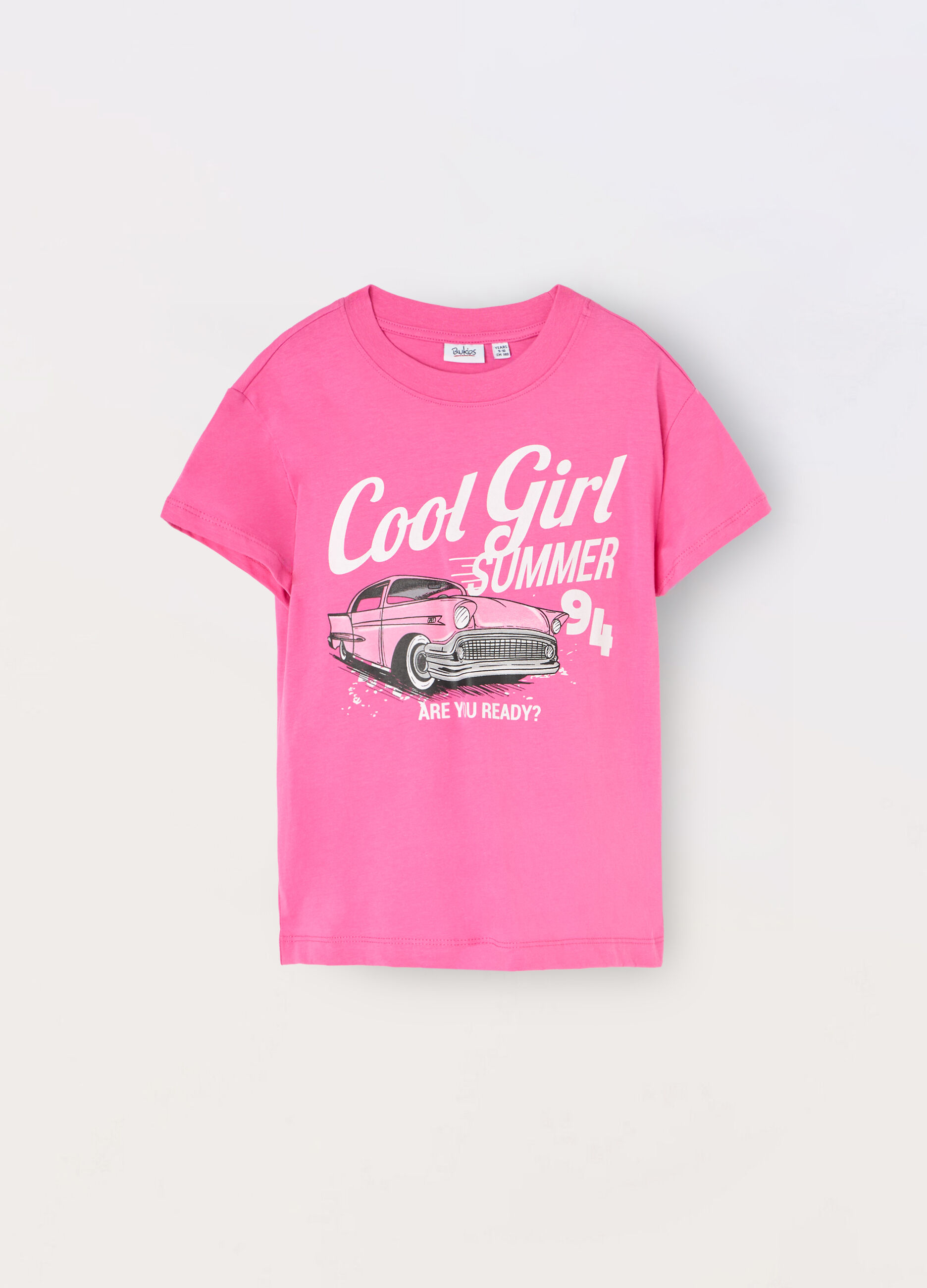 T-shirt in puro cotone con stampa ragazza_0