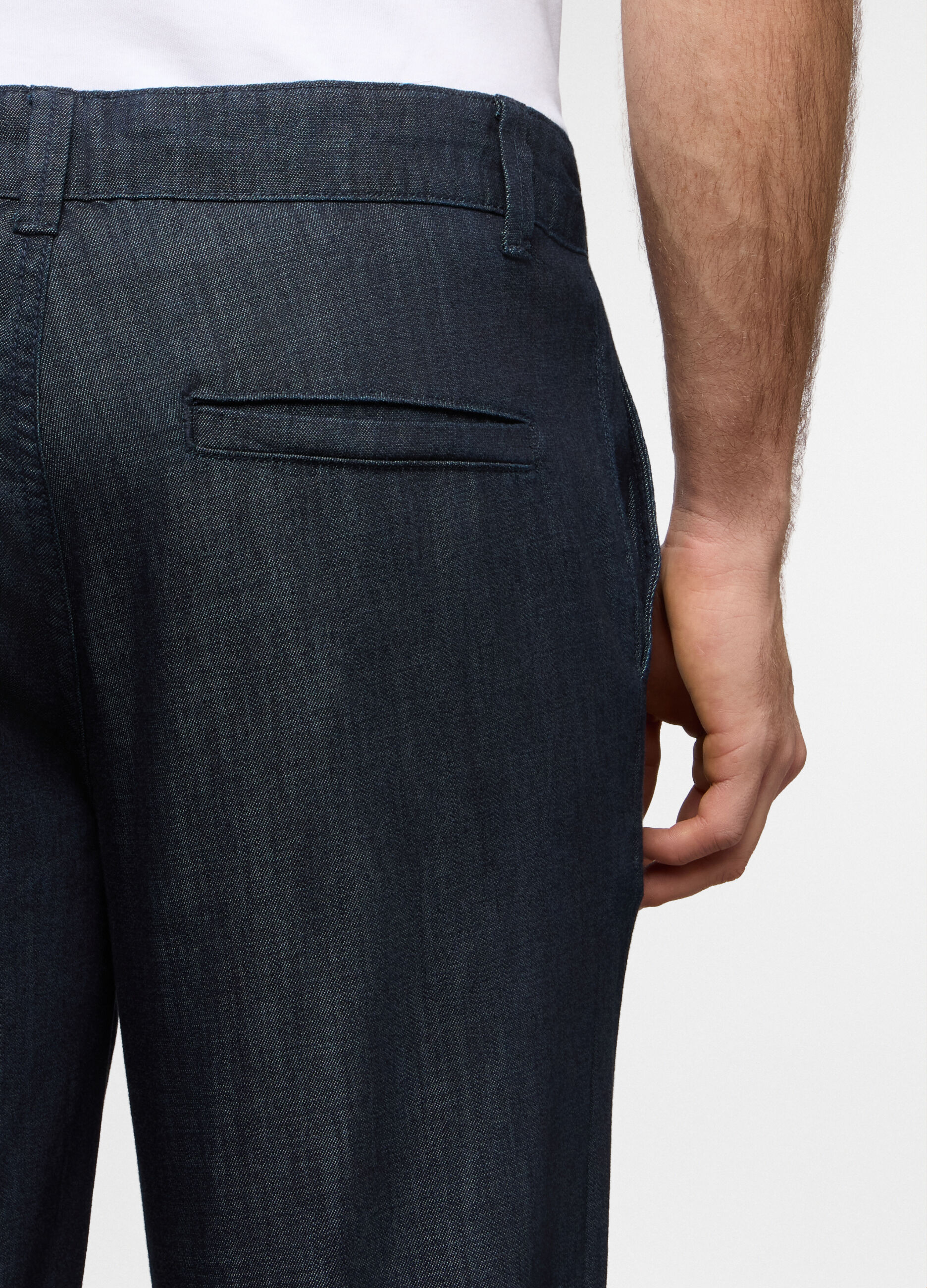 Jeans slim fit in denim di cotone e viscosa uomo_3