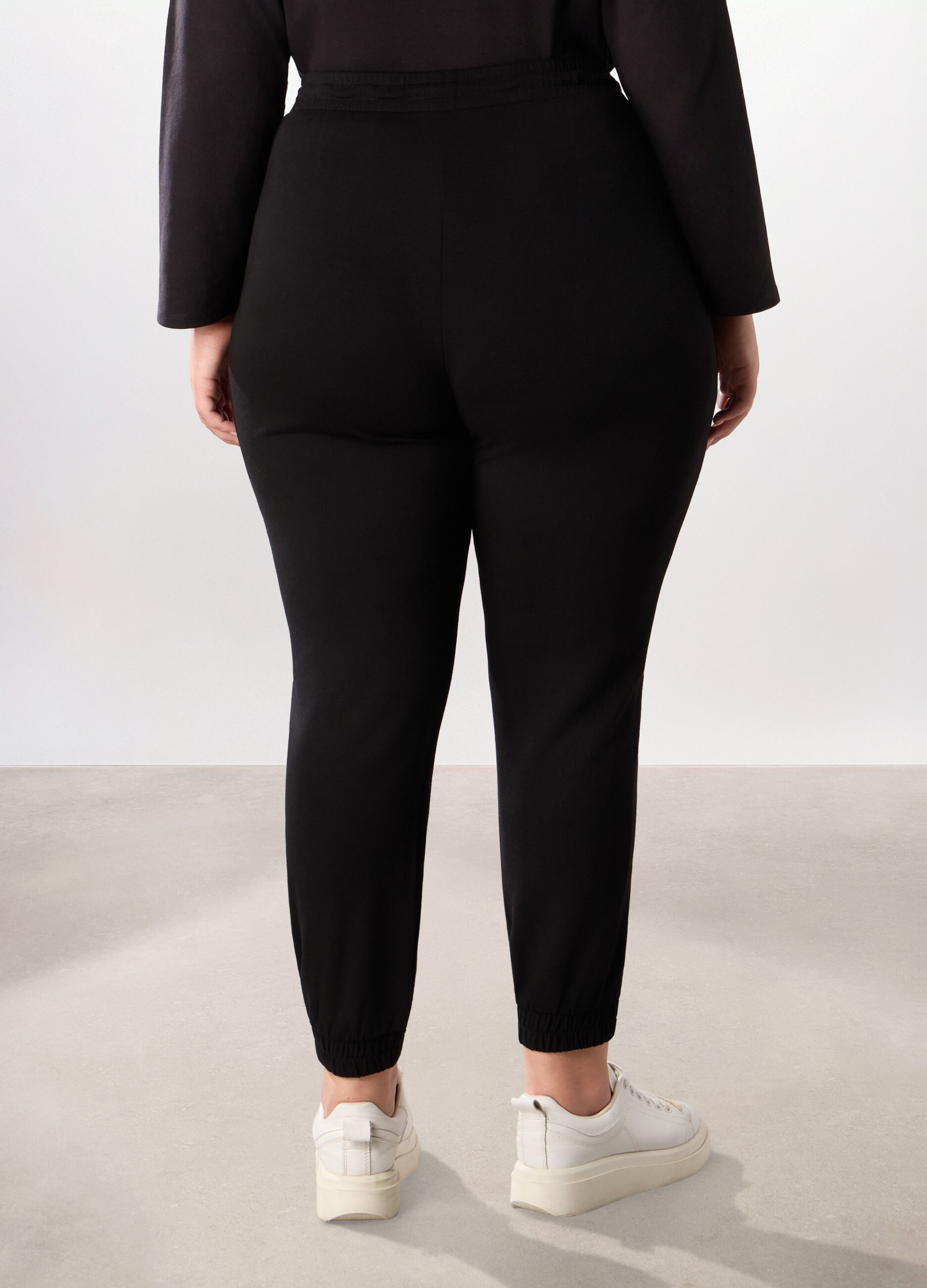 Pantaloni in tessuto stretch donna curvy_1