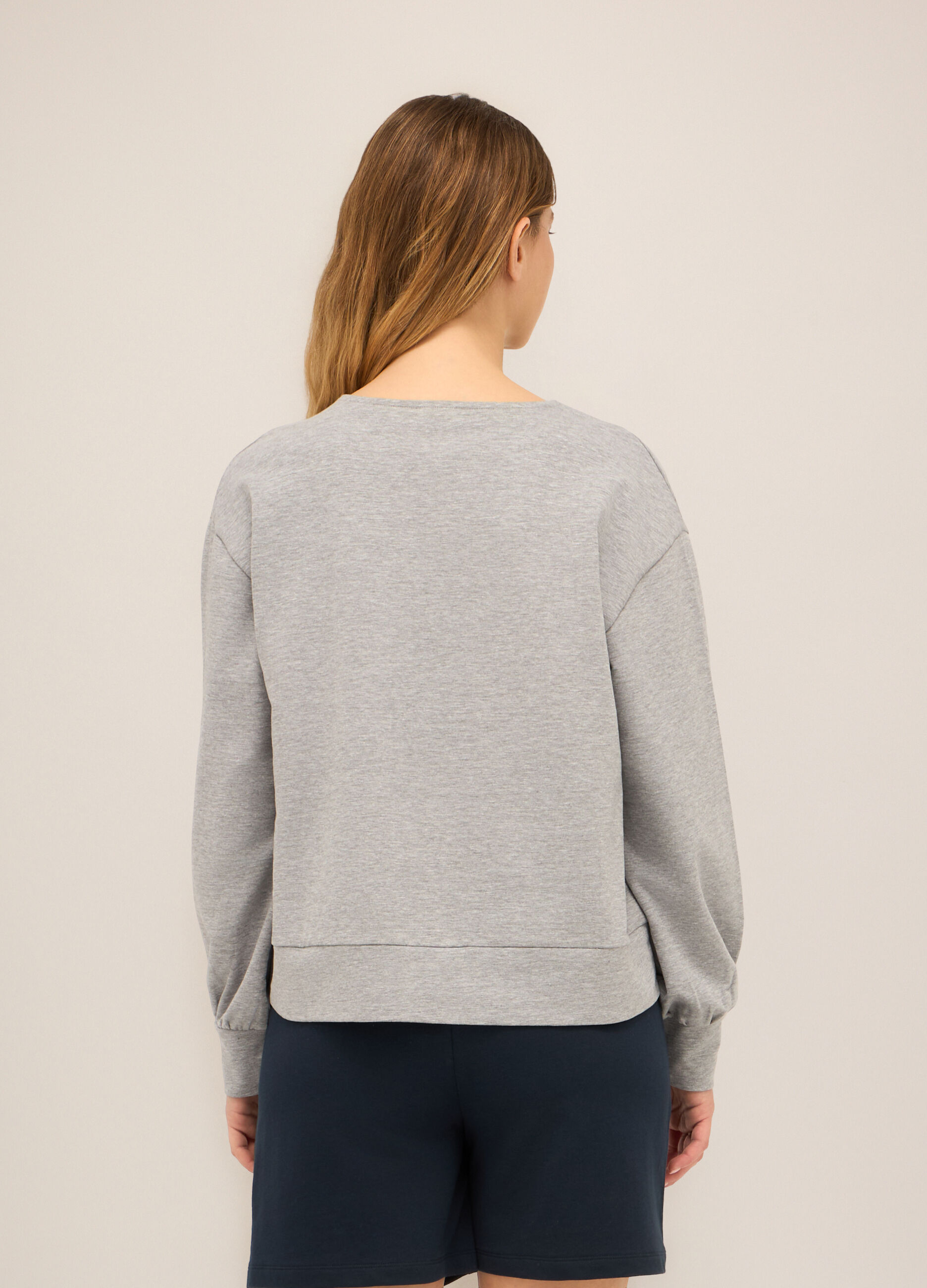 Felpa in misto cotone stretch donna_1