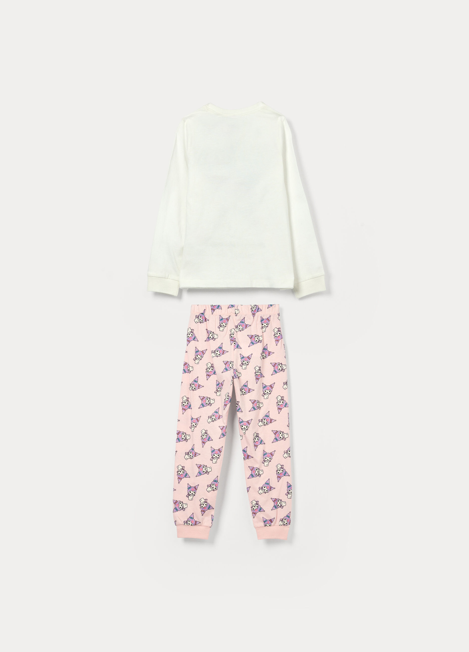 Set pigiama lungo Kuromi in jersey di puro cotone bambina_1