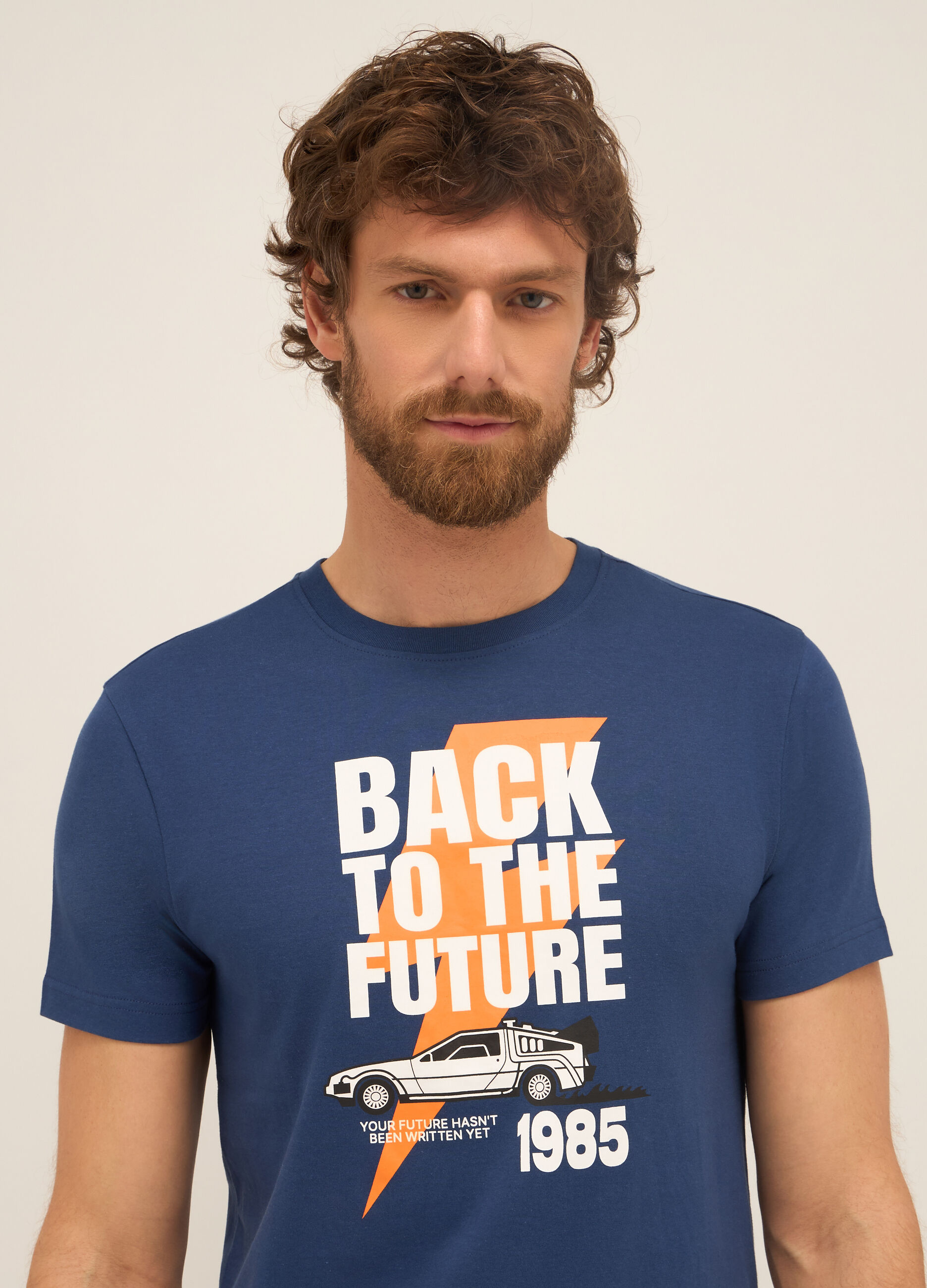 T-shirt girocollo in cotone con stampa uomo_2