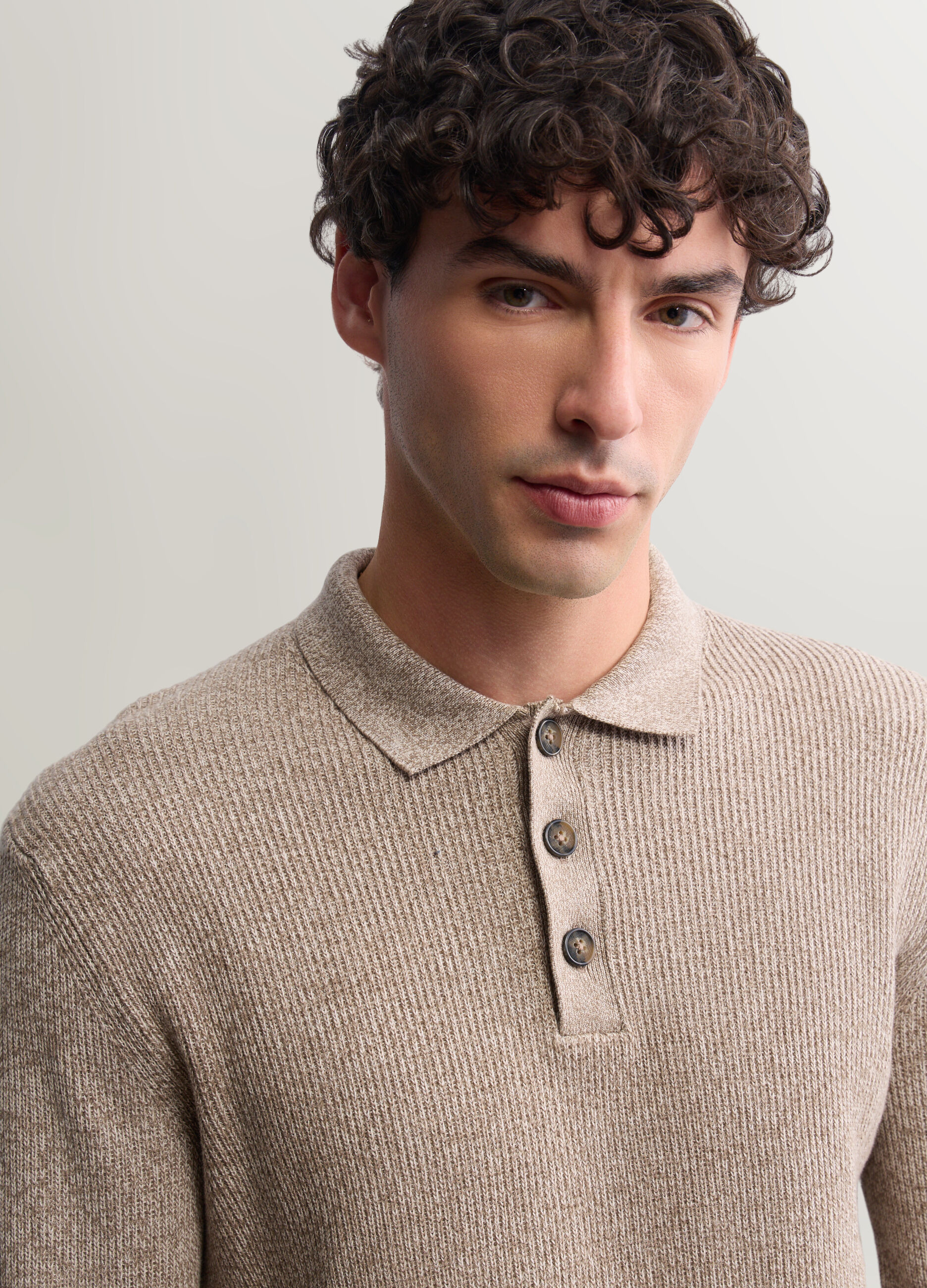 Polo a maniche lunghe in maglia inglese uomo_2