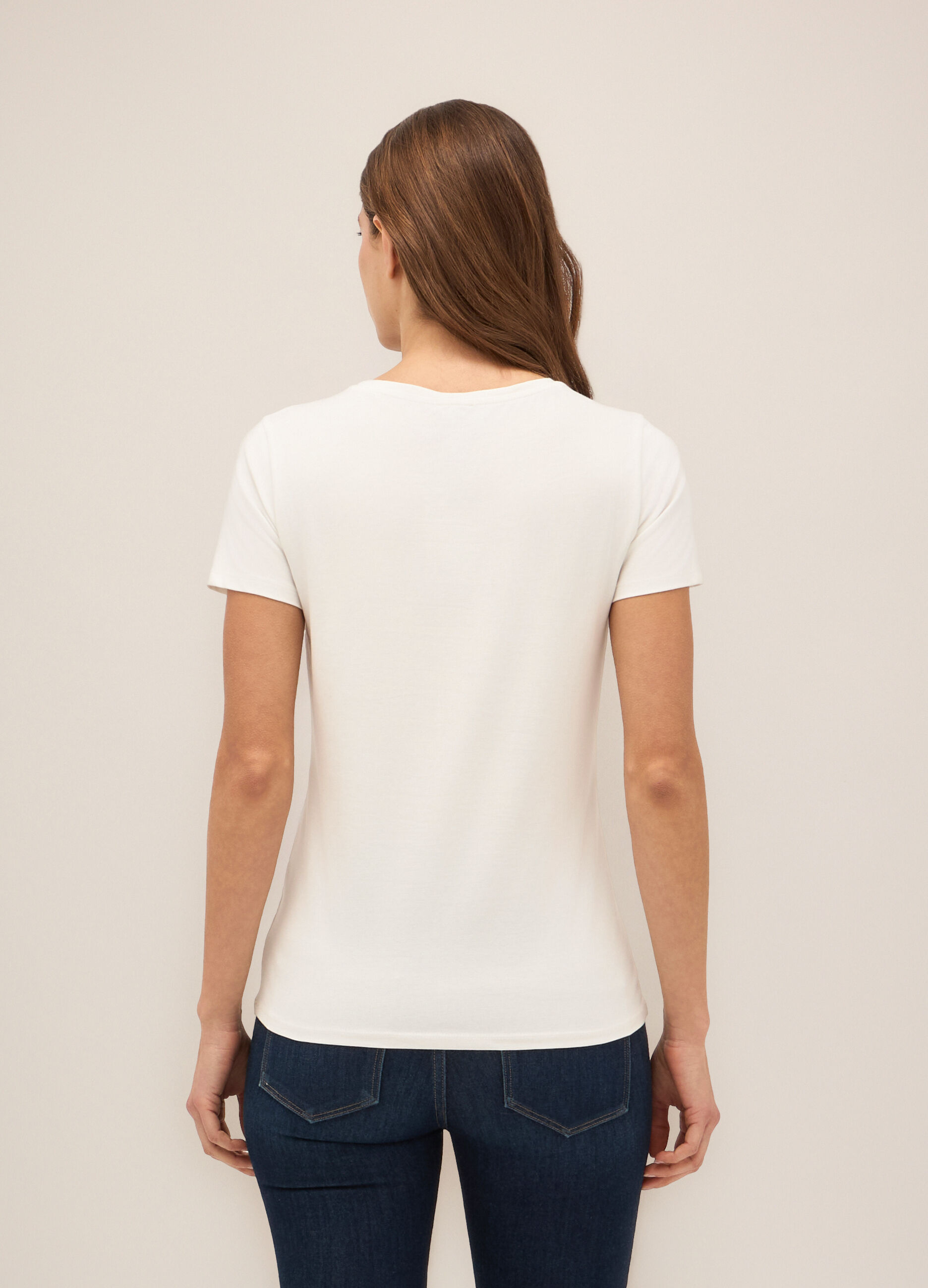T-shirt in cotone stretch donna_1