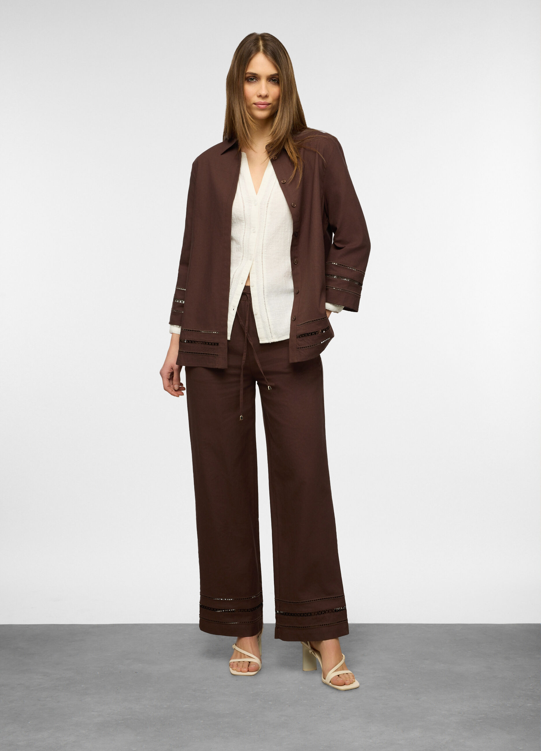 Jogger fit comfort in misto lino donna_0