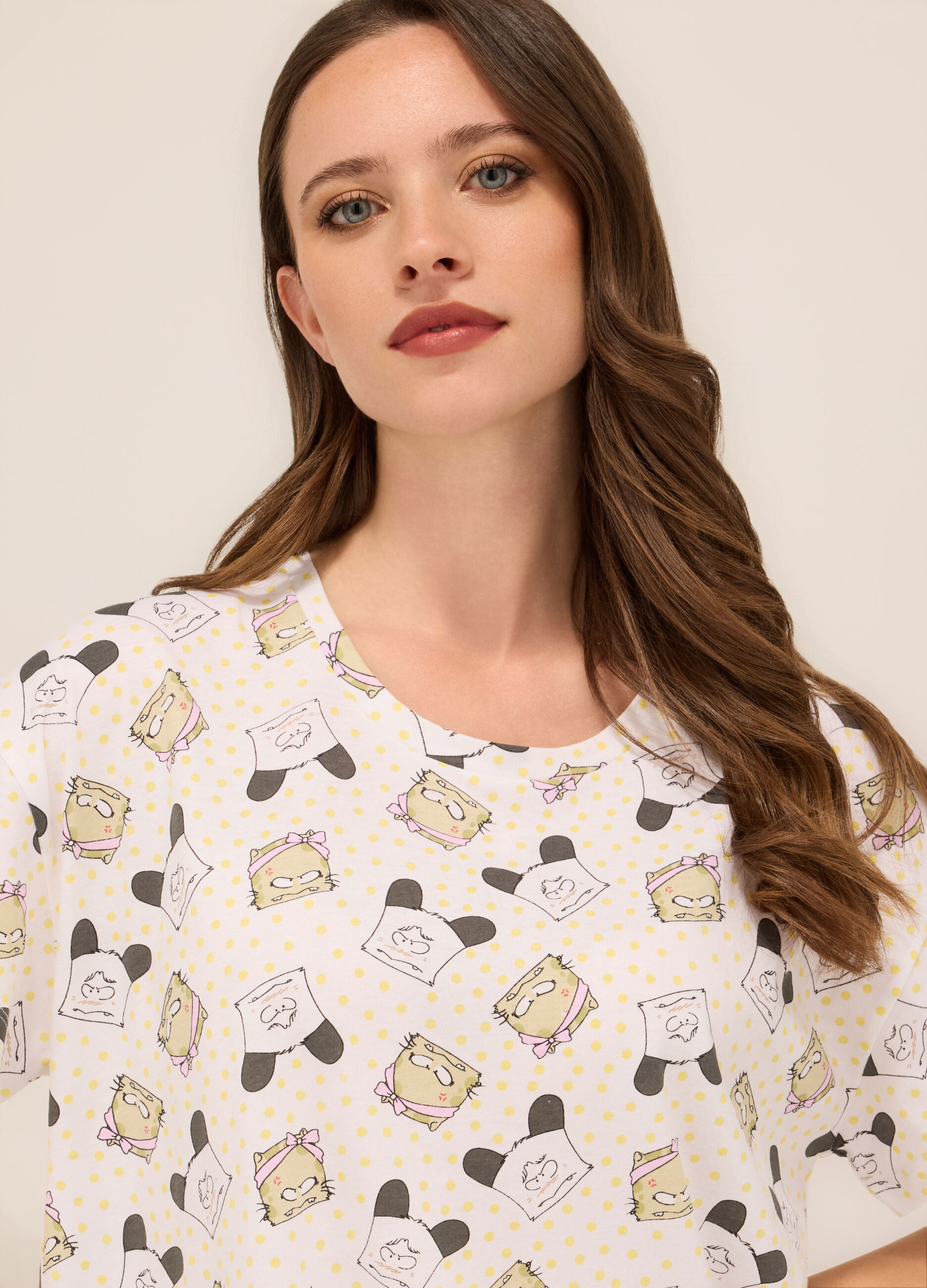 Camicia da notte in jersey di puro cotone donna_2