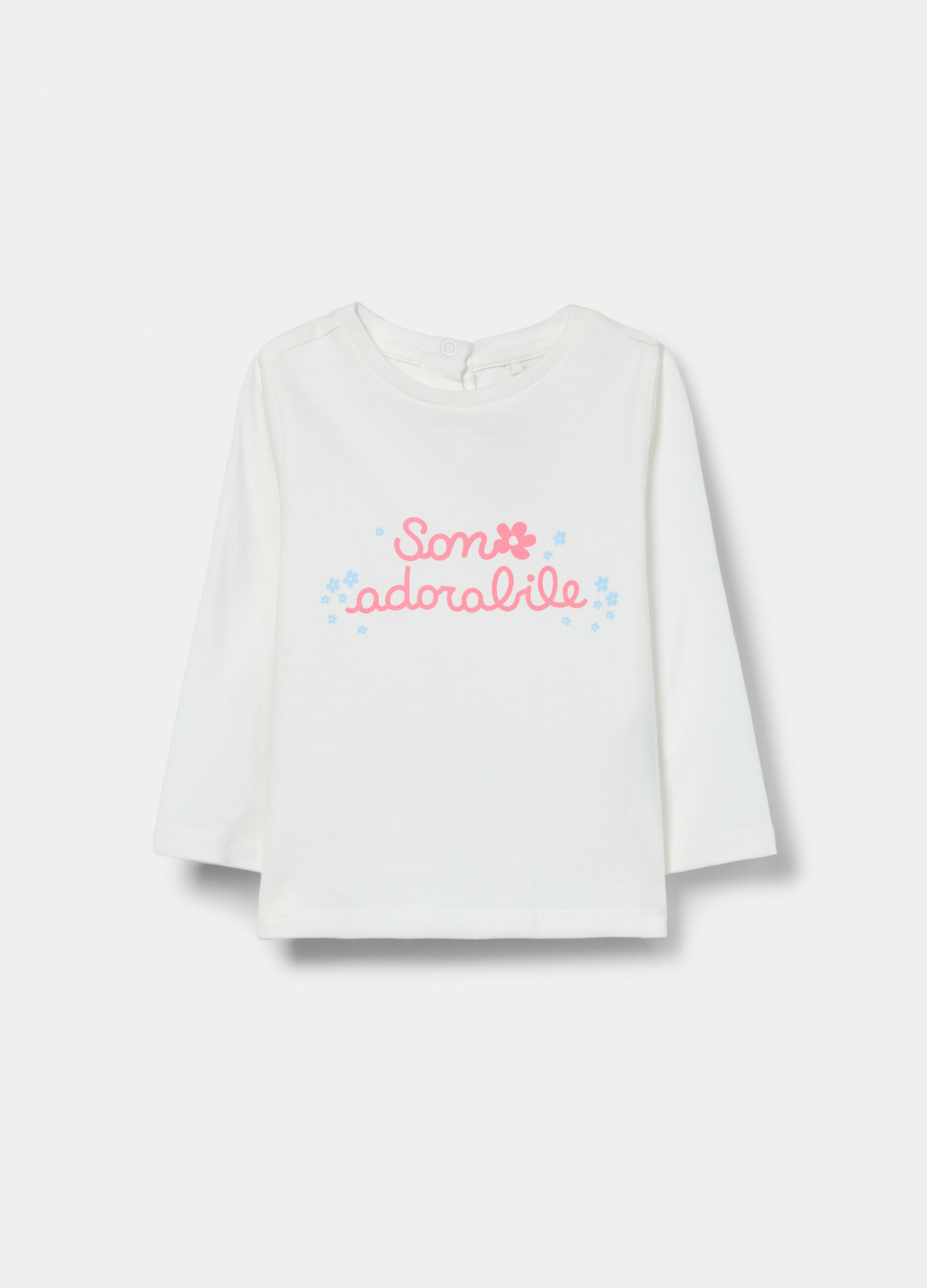 T-shirt in jersey di cotone stretch neonata_0