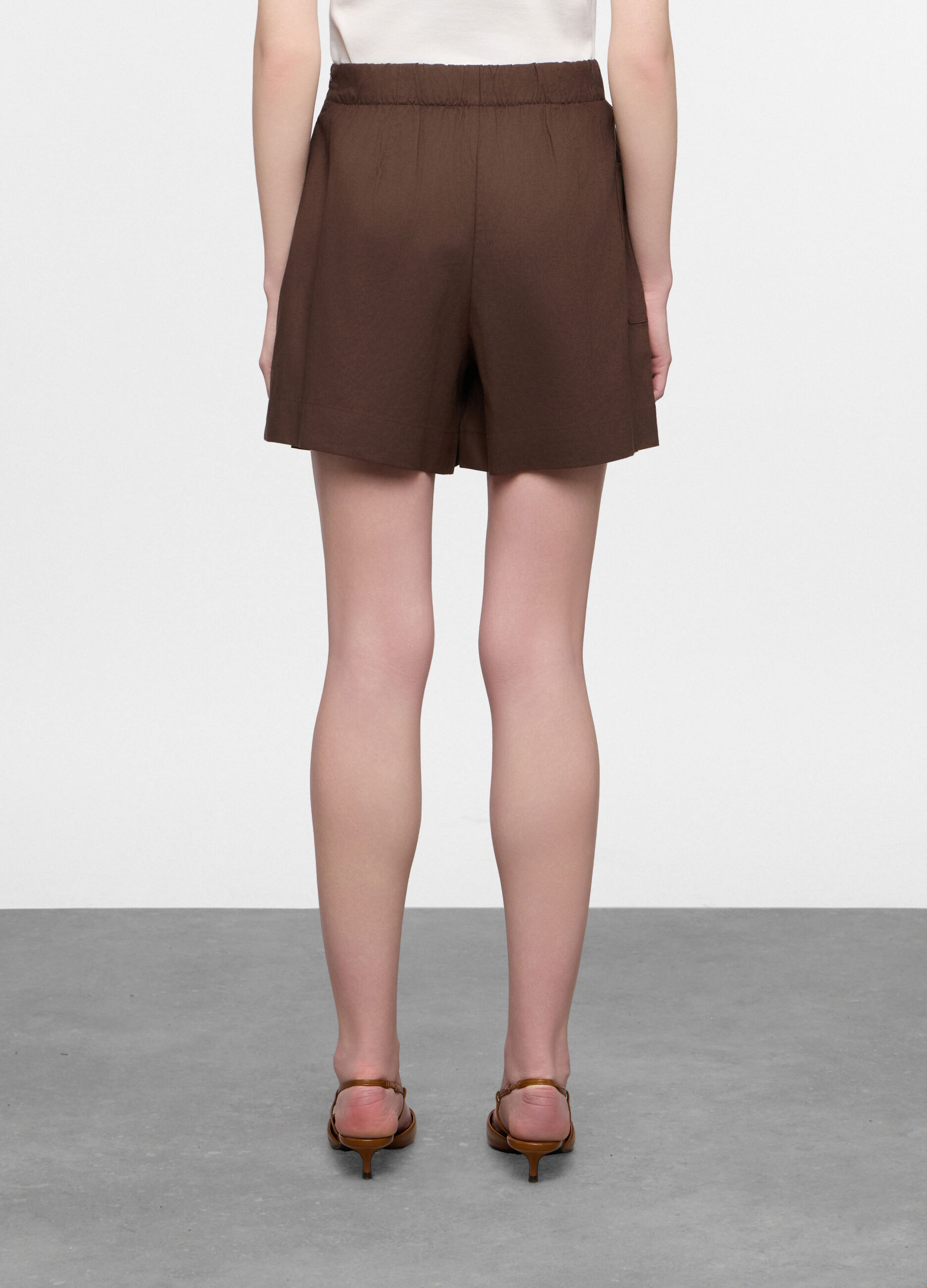 Gonna pantalone corta misto lino donna_1