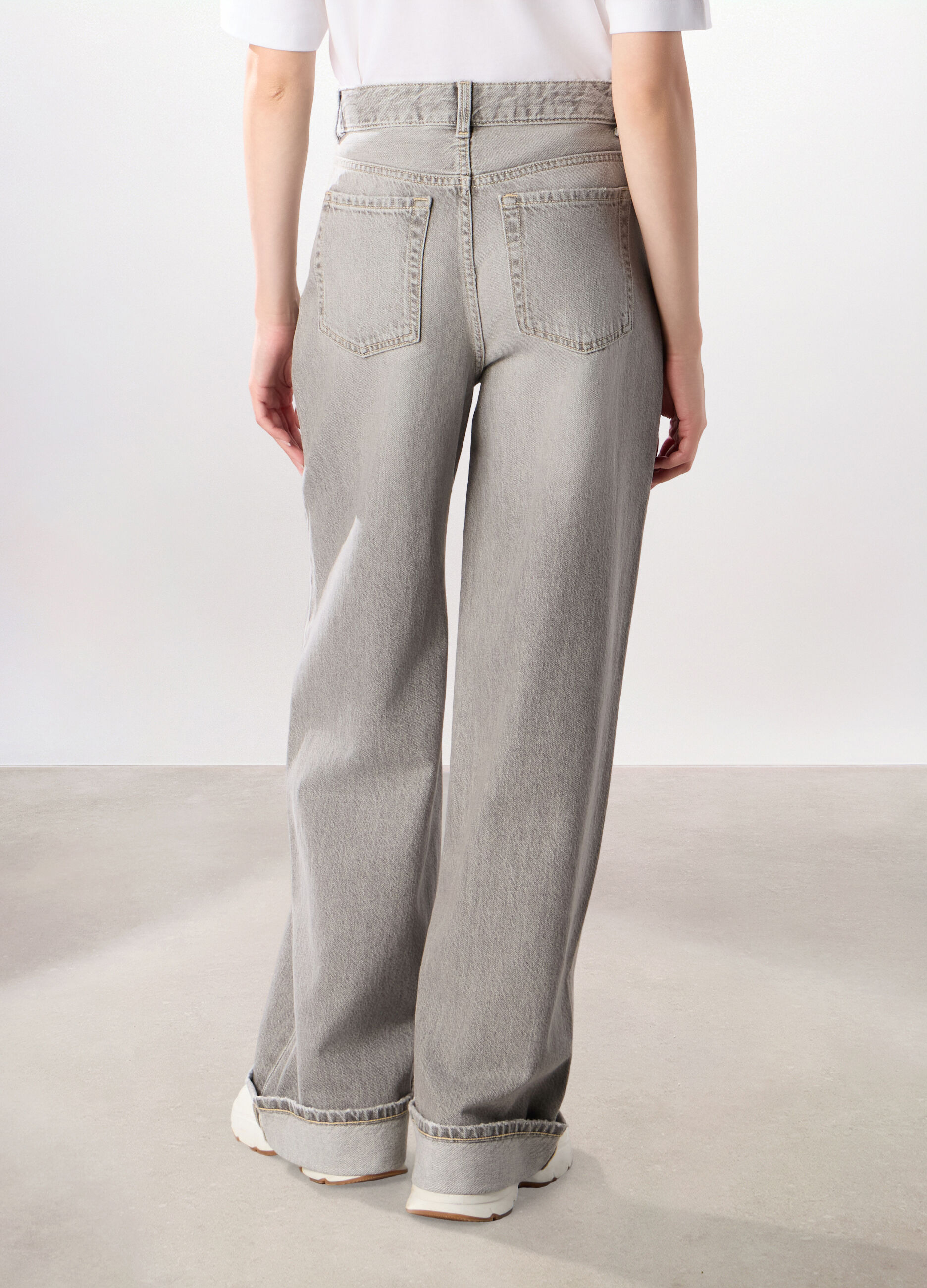 Pantaloni wide leg ripped donna_1