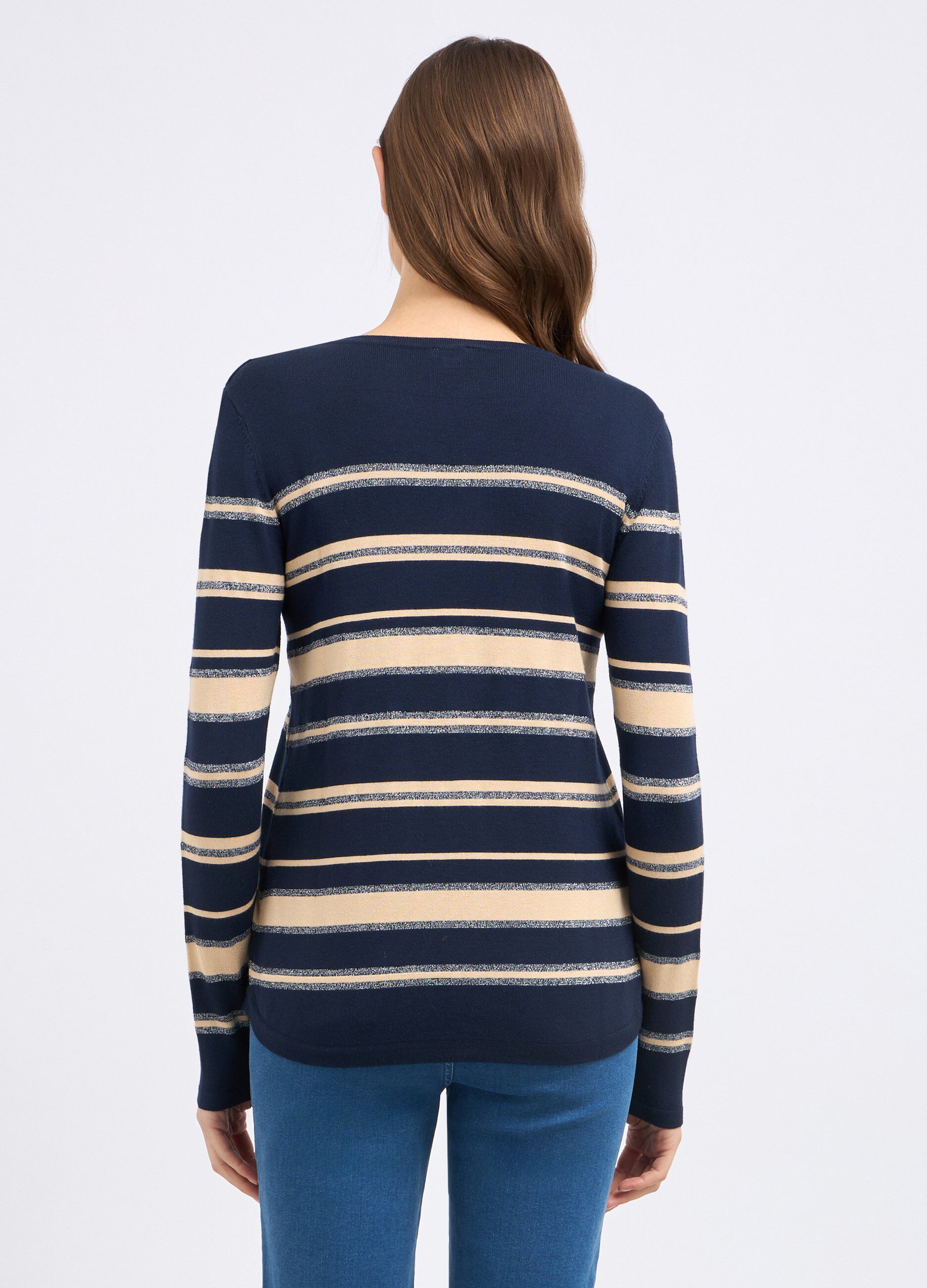 Maglia rigata tricot in misto viscosa donna