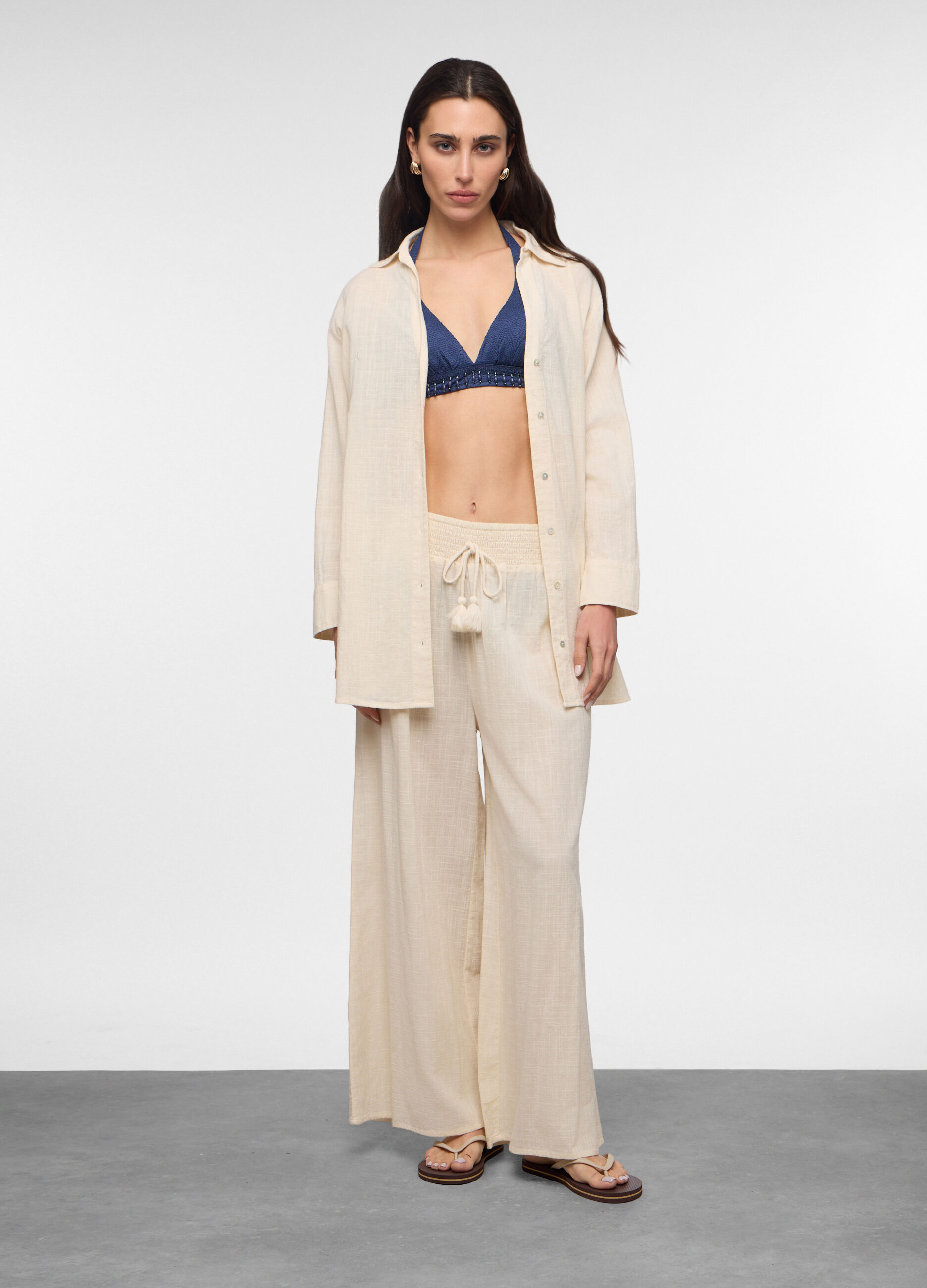 Pantaloni wide leg copricostume donna_0
