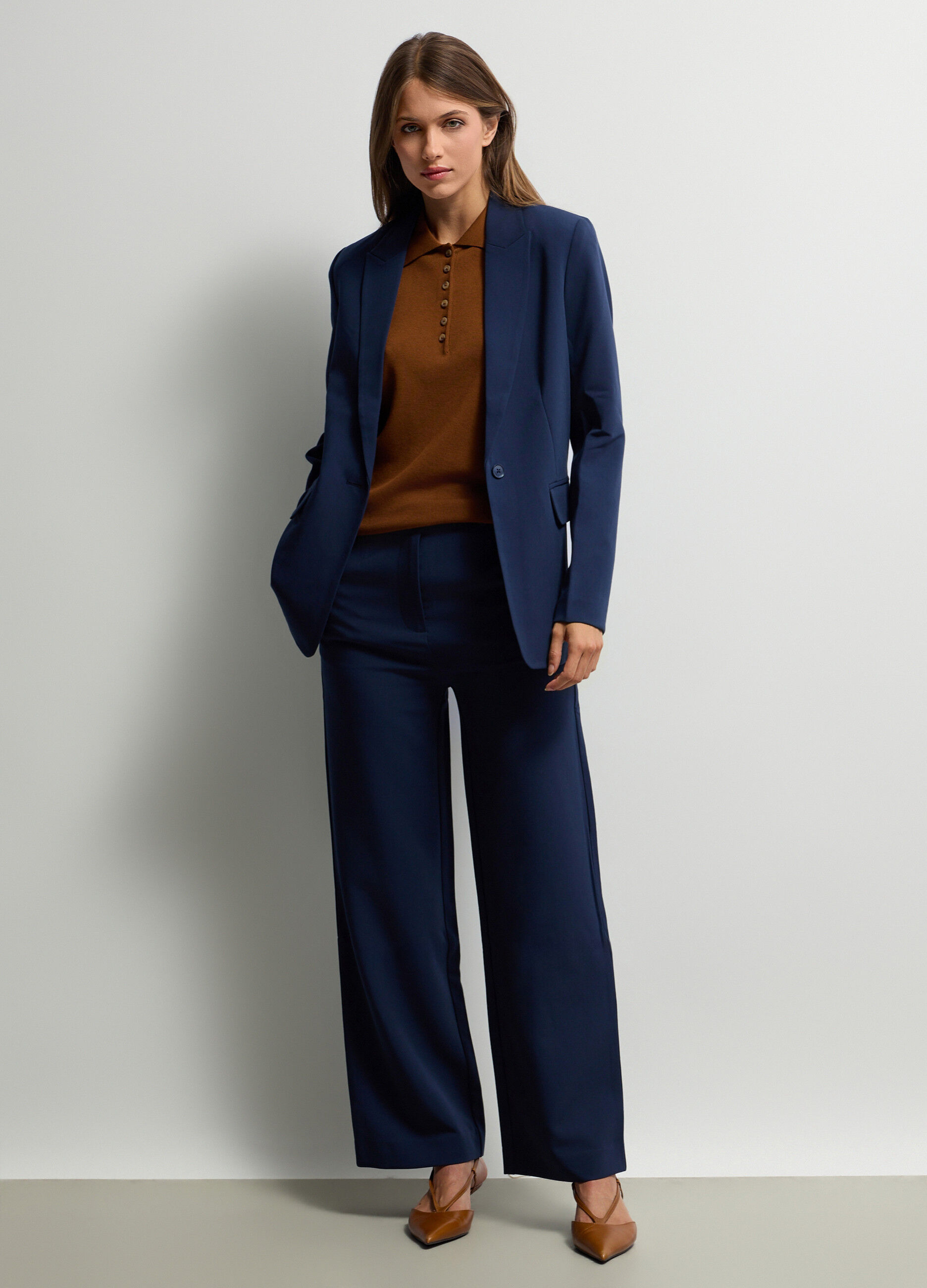 Blazer con collo reverse misto viscosa stretch donna_0