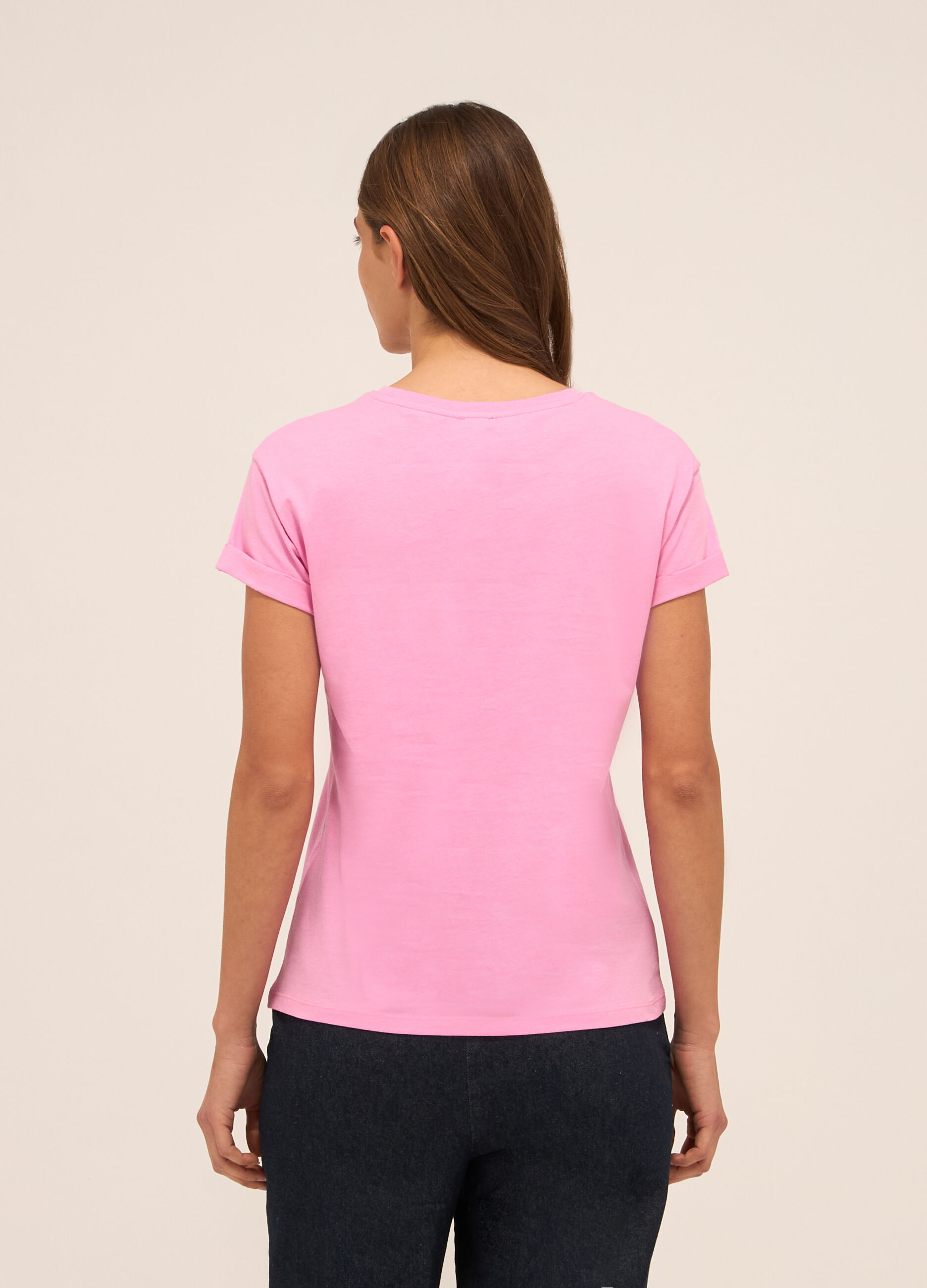 T-shirt in jersey di puro cotone donna_1