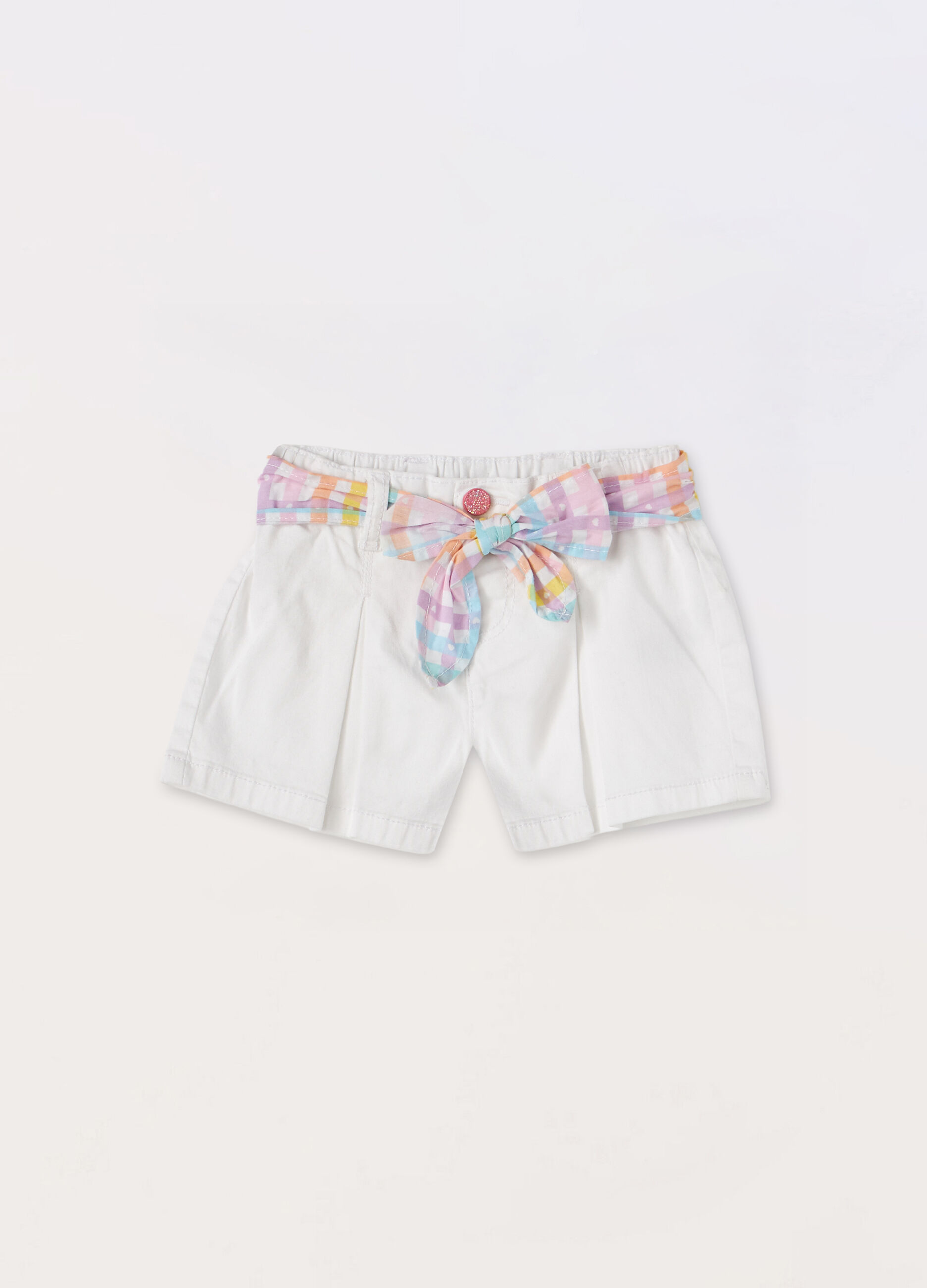 Shorts in cotone stretch neonata_0