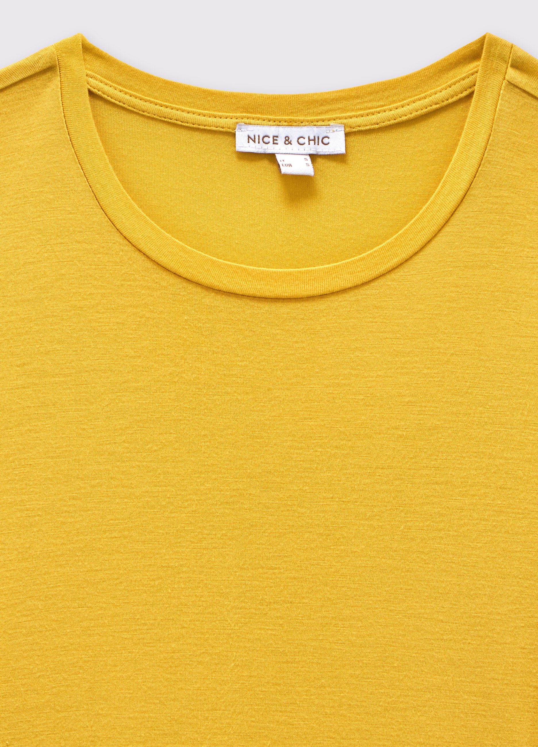 T-shirt girocollo in pura viscosa donna_1