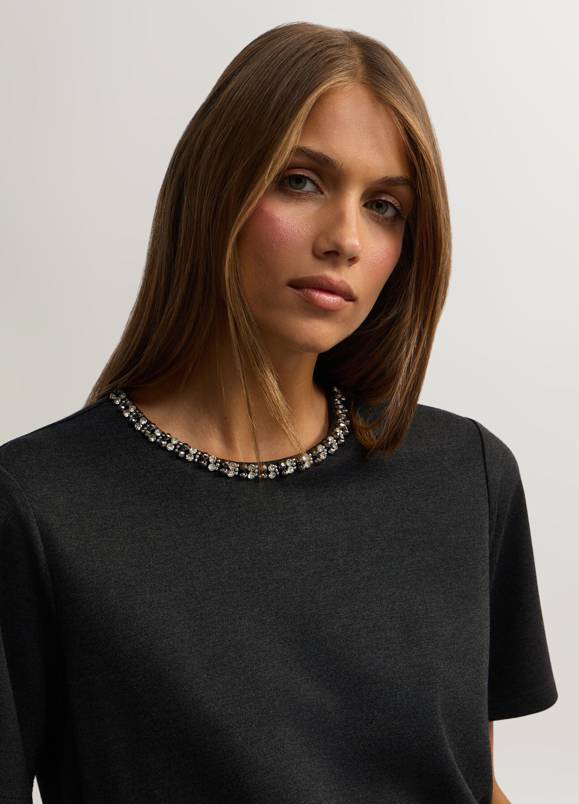 T-shirt girocollo stretch donna_2
