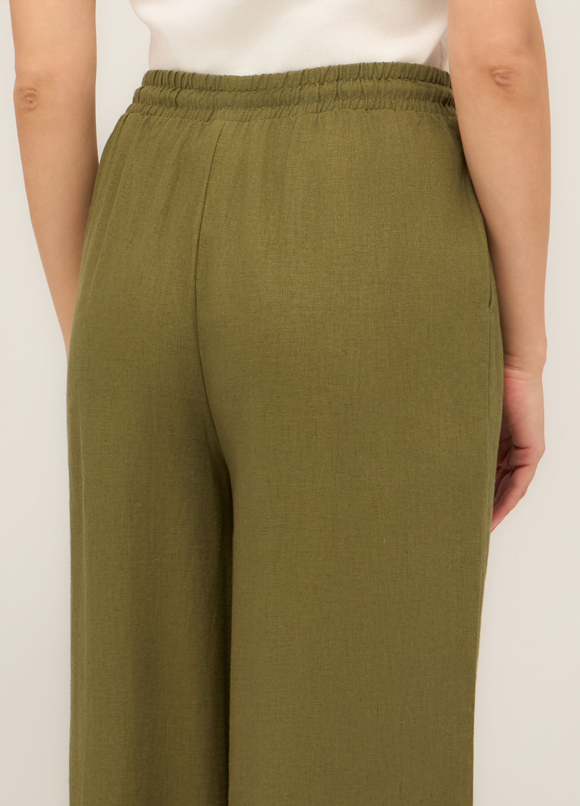 Pantaloni palazzo misto lino donna_2