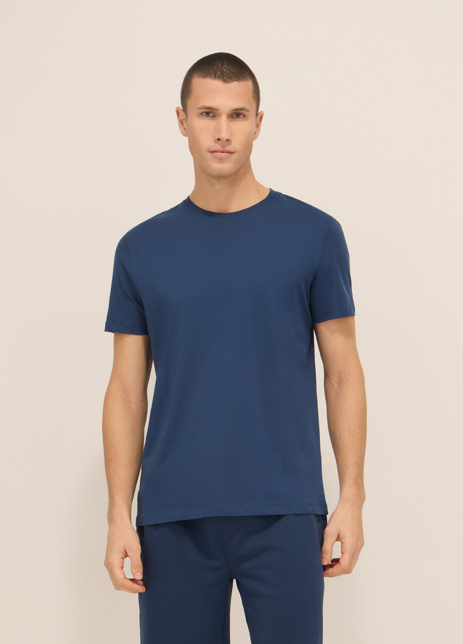 T-shirt girocollo in jersey di cotone uomo_0